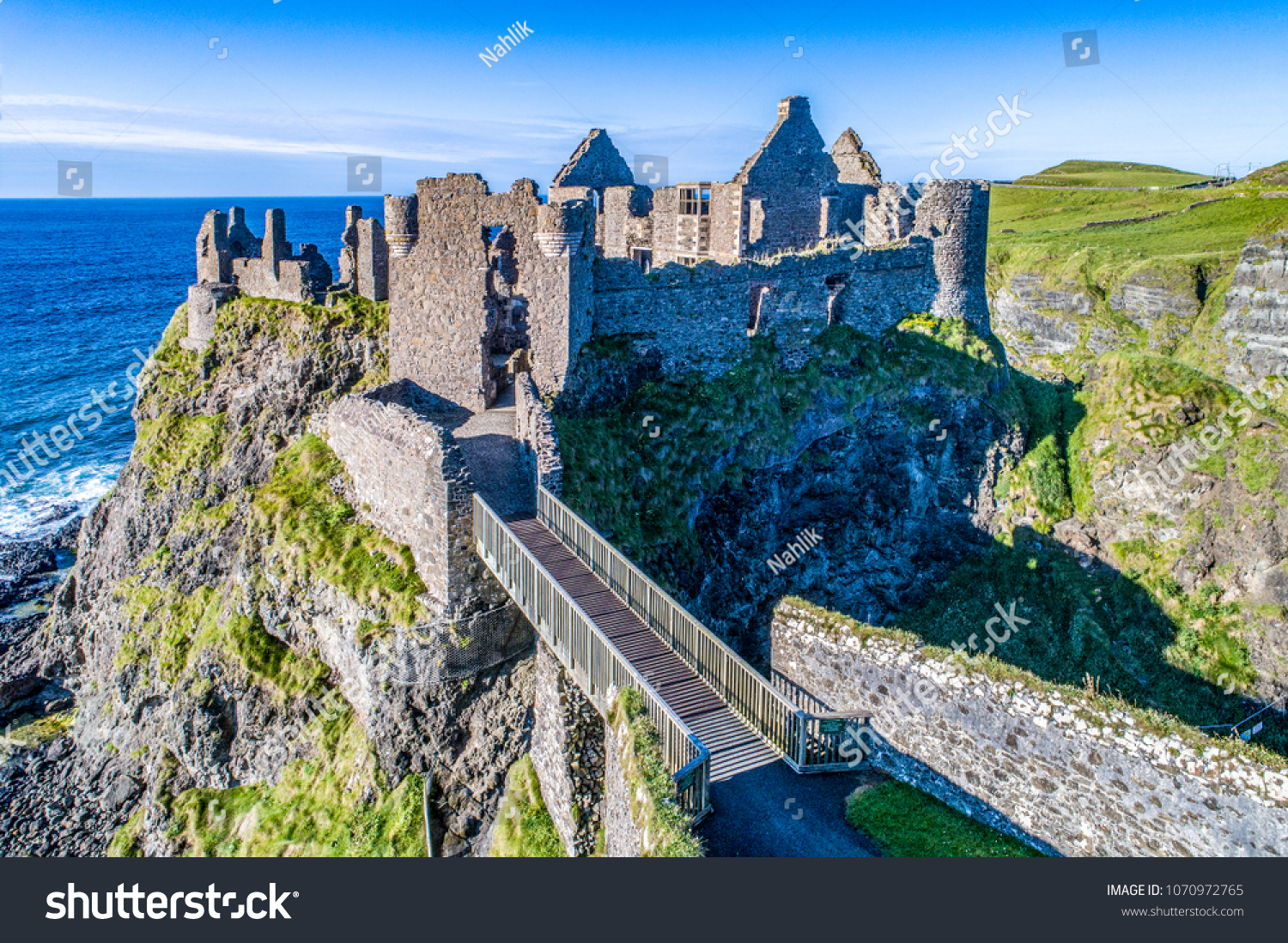 Ruins Medieval Dunluce Castle On Steep Stock Photo Edit Now