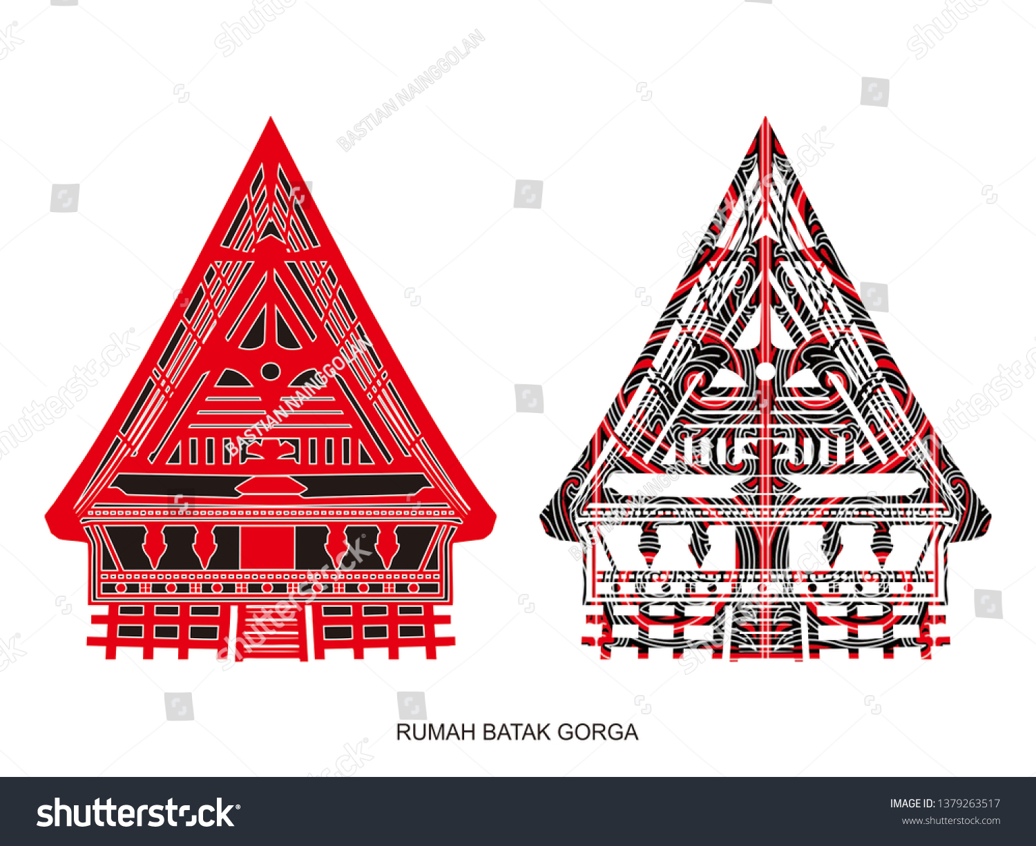 Rumah Batak Toba Traditional Batak Toba Stock Illustration 1379263517