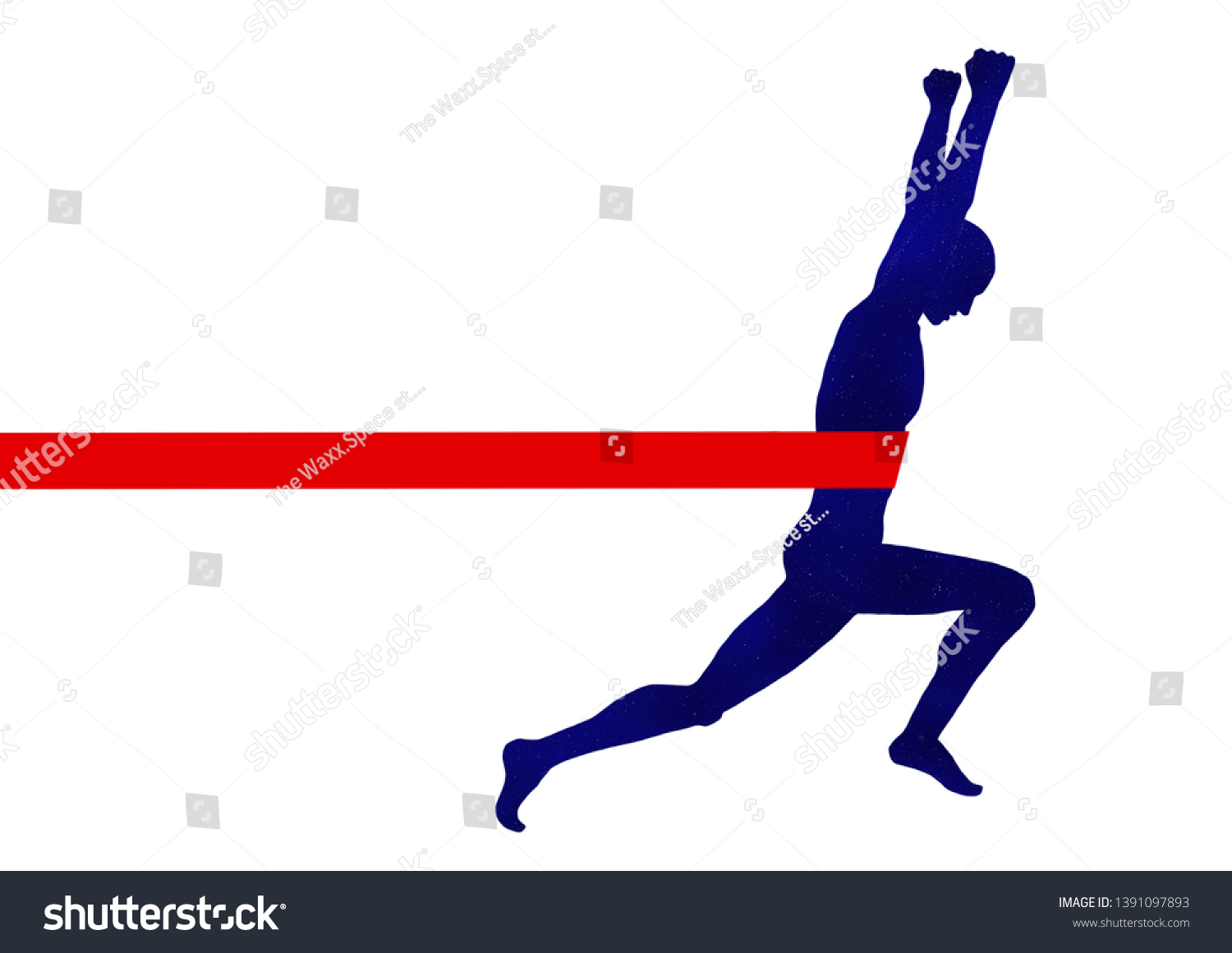 Running Man Finished Linerunner Winning Race Stock Illustration