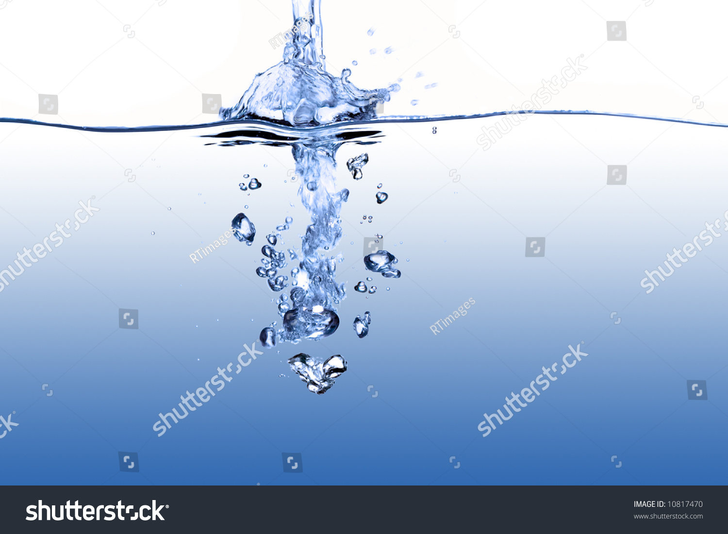 Running Water Viewed From Above And Below Surface Level. Stock Photo ...