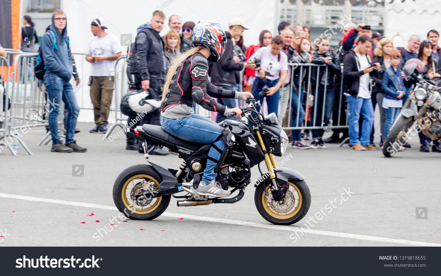 Russia Vladivostok 10062018 Woman Rides Honda Stock Photo Edit