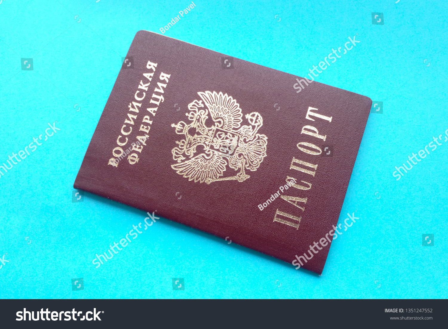 Blue background passport