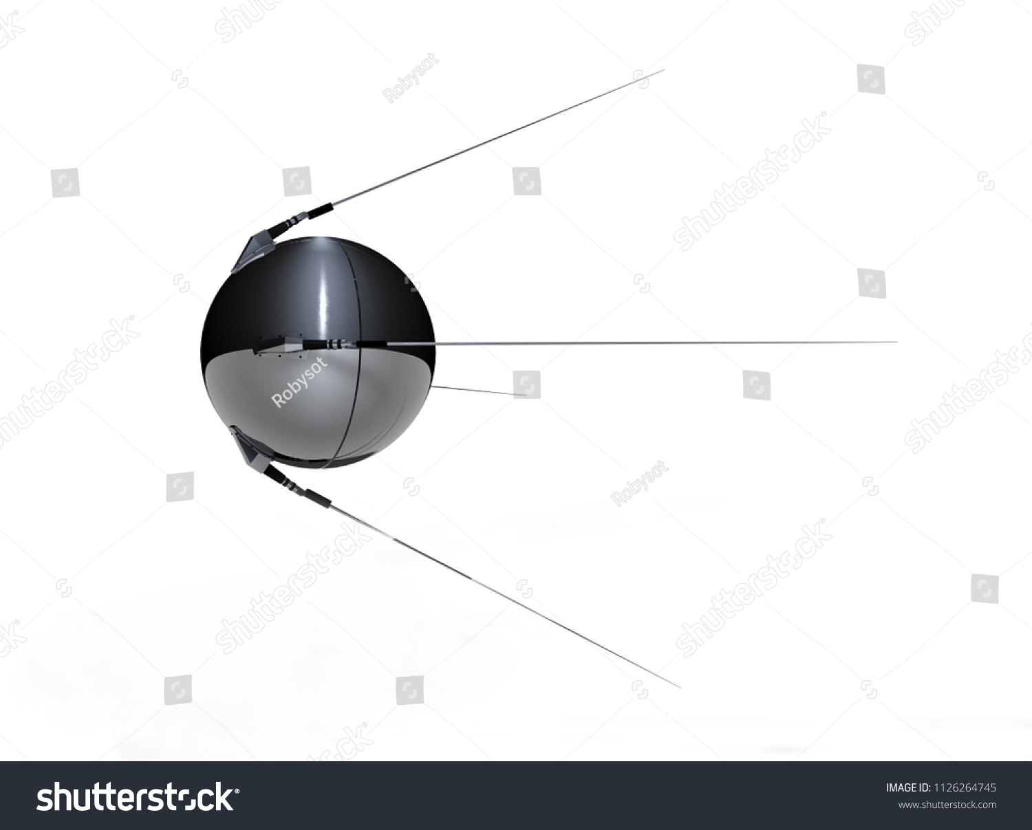 Russian Satellite Sputnik On White Background Stock Illustration ...