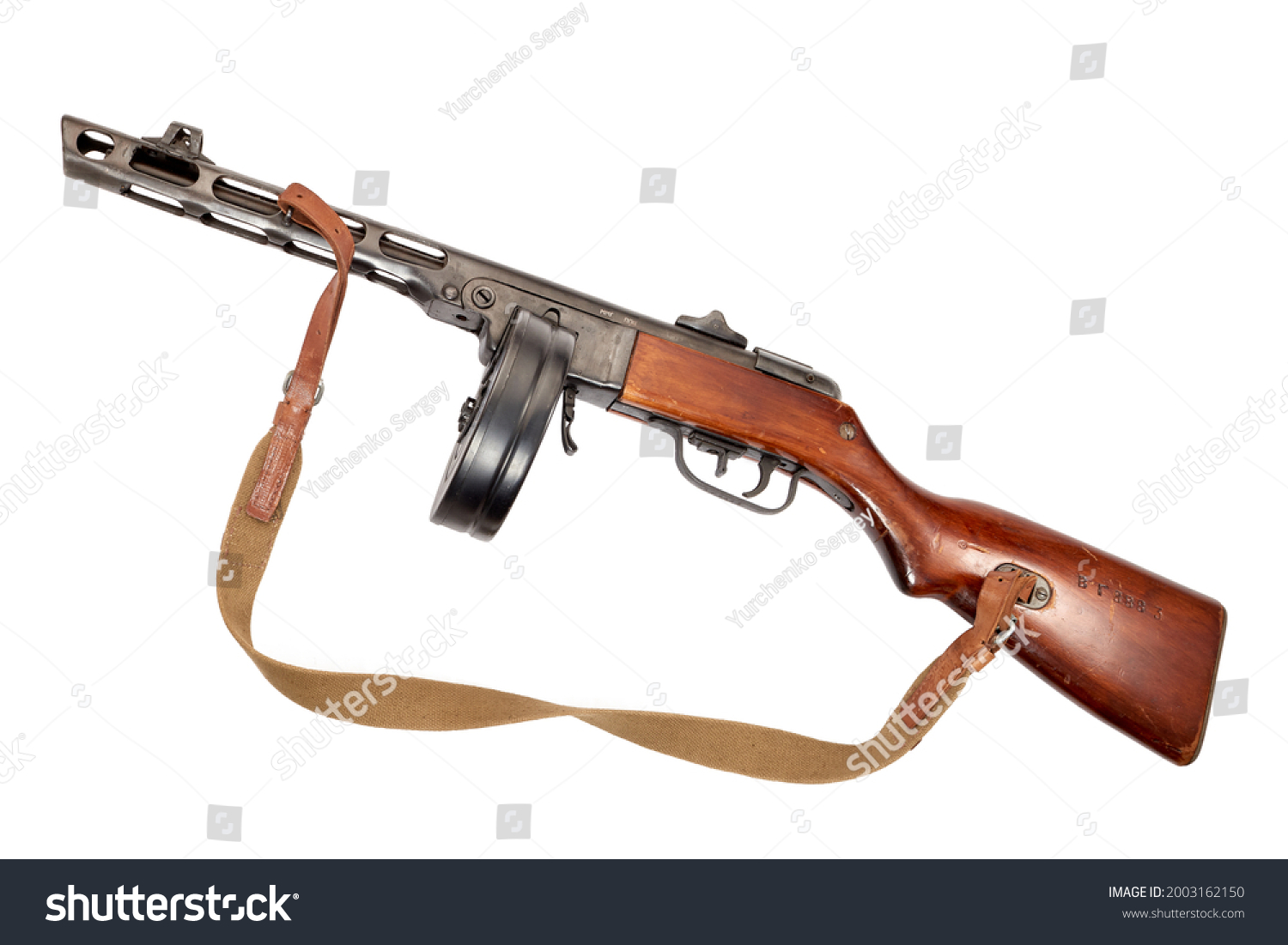 Russian Submachine Gun Ppsh41 Isolated On Stock Photo 2003162150 ...