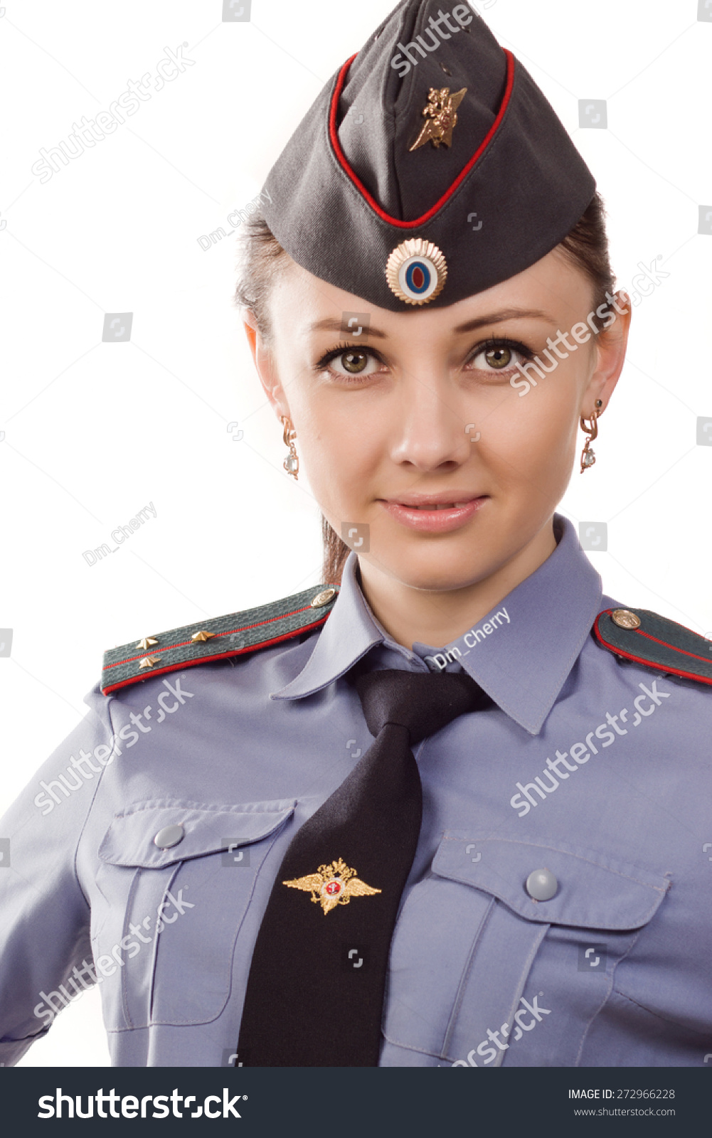 Russian Woman Police Officer Uniform Over Stock Photo 272966228 ...