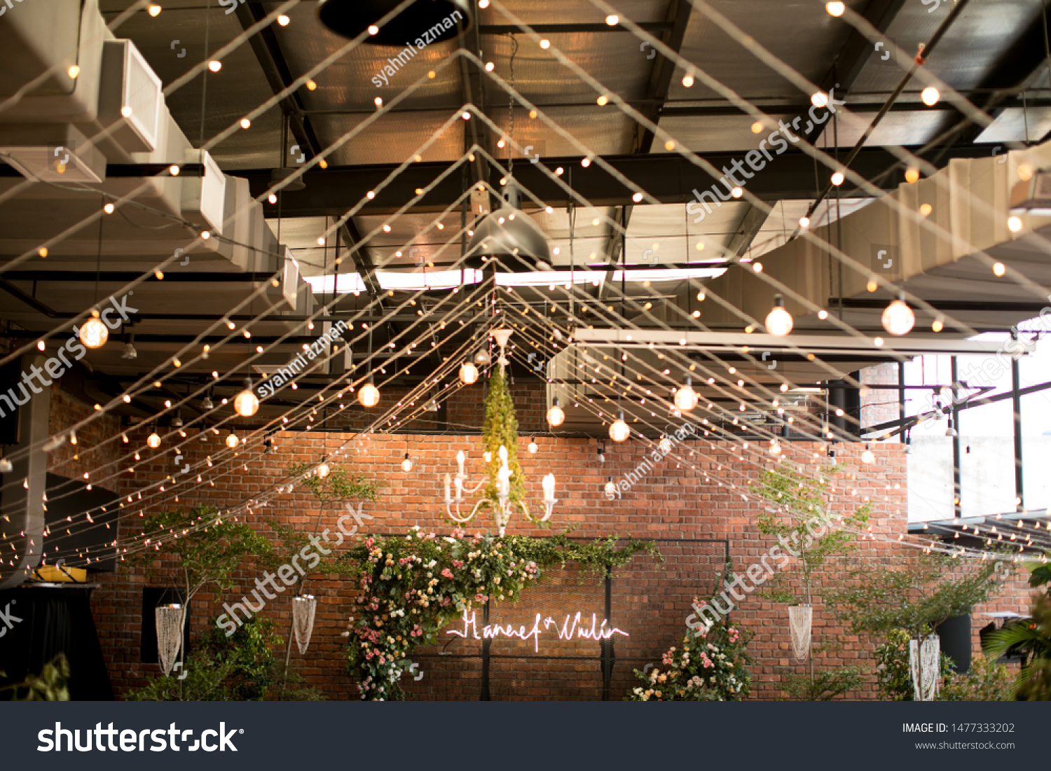 Rustic Wedding Decoration Setup Wedding Day Stock Photo