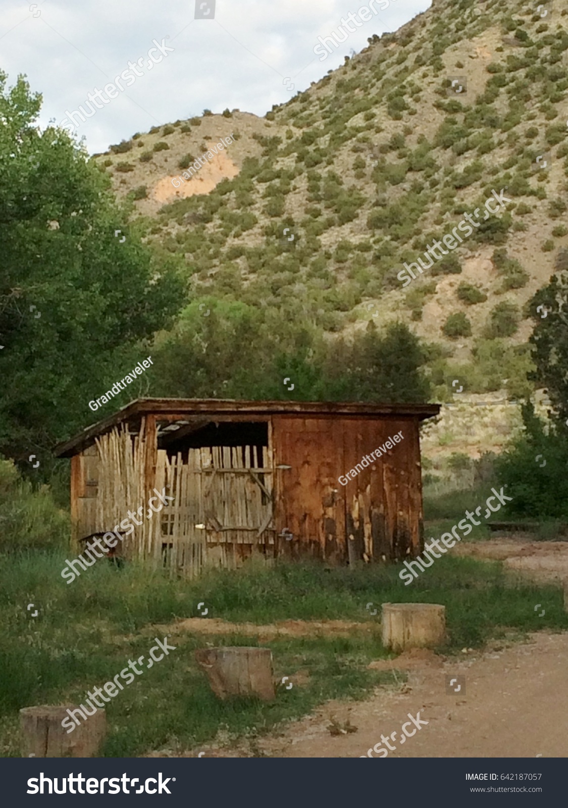 Rustic Wooden Garden Storage Shed Seen Stock Photo Edit Now