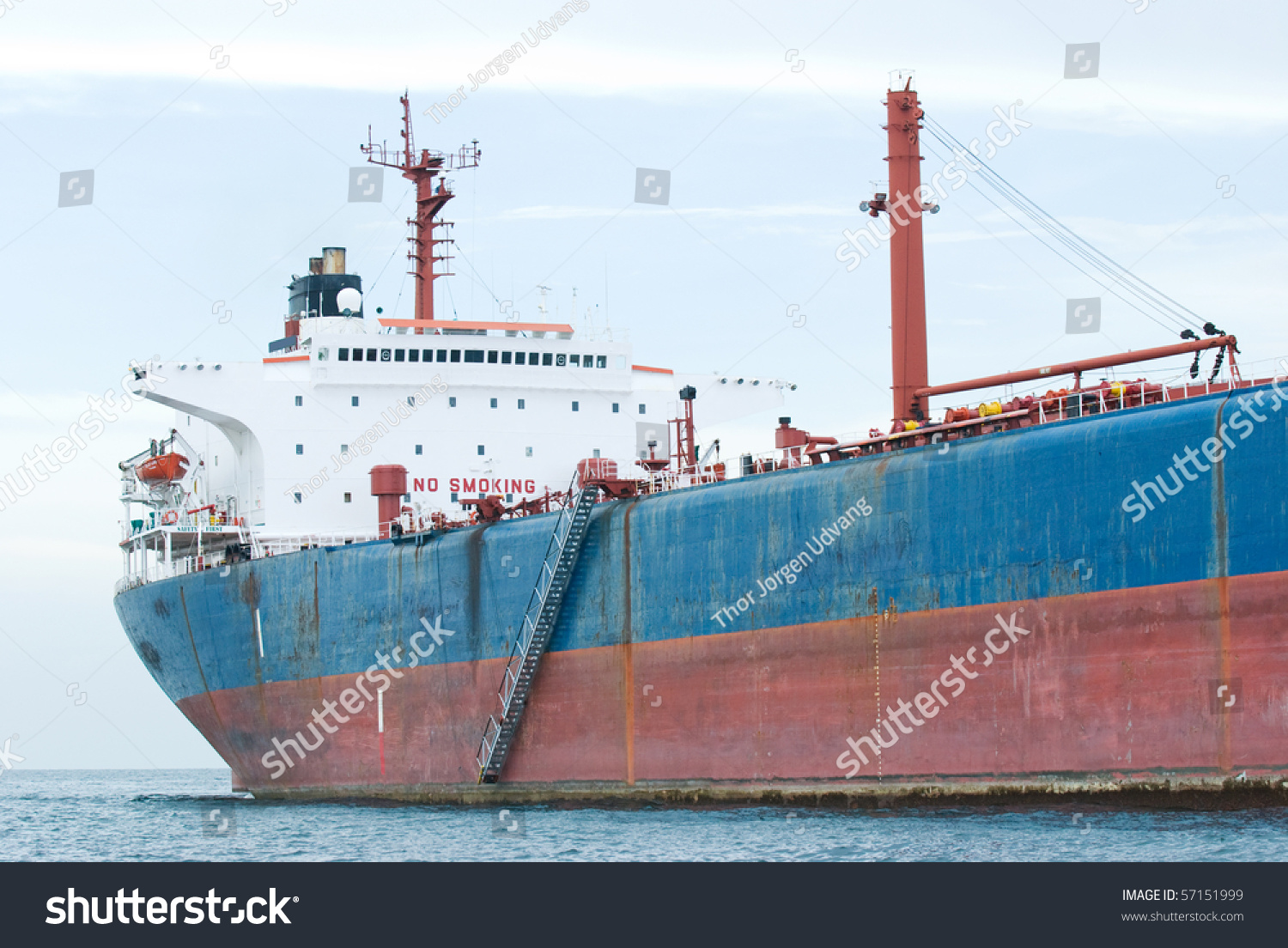 Rusty, Old Oil Tanker Moored In Calm Waters Stock Photo 57151999 ...