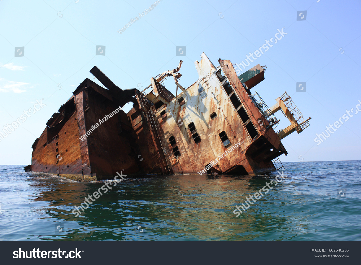 Rusty Ship Stranded Off Coast Crimea Stock Photo 1802640205 | Shutterstock