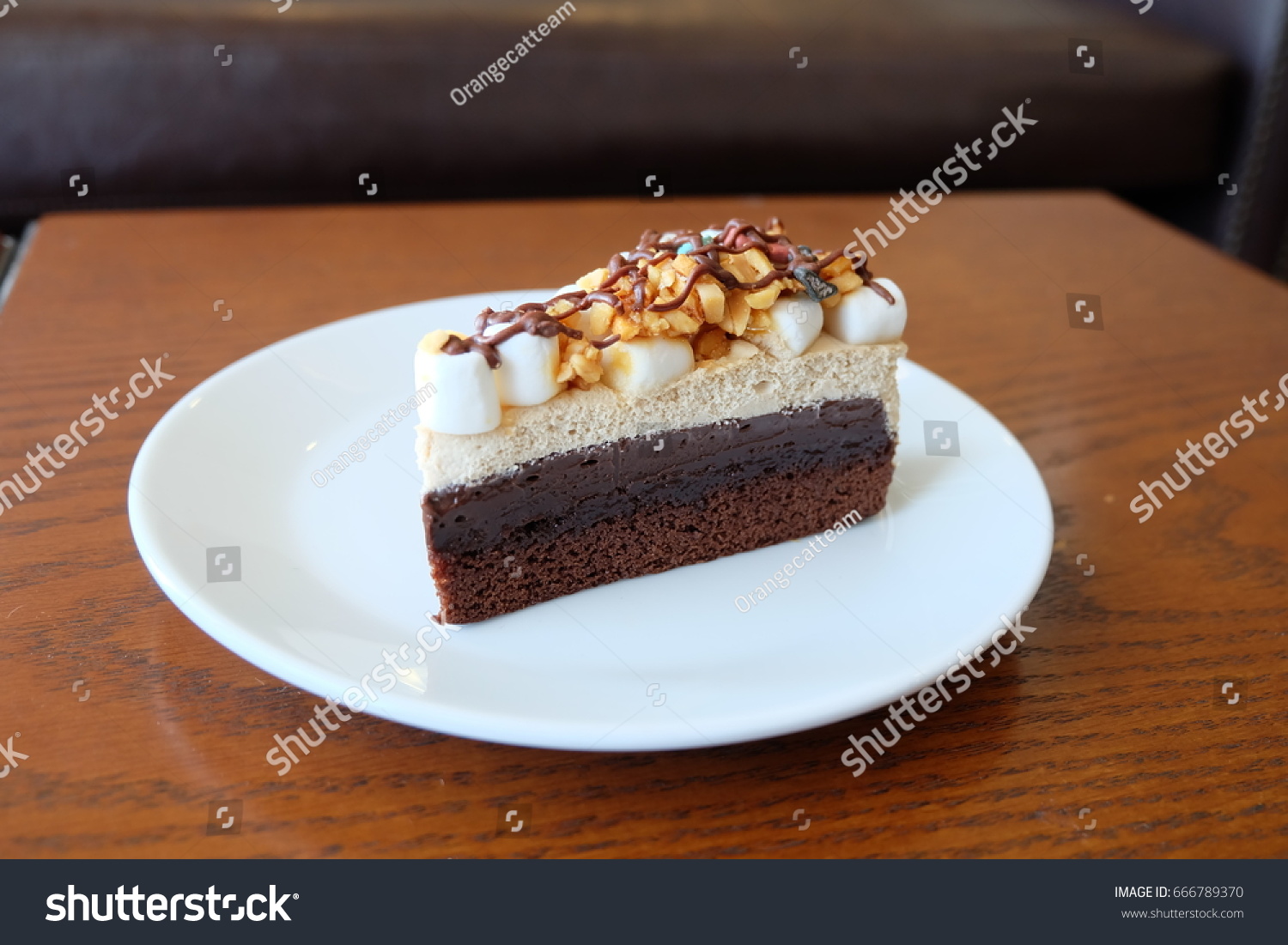 Smores Brownie Pudding Cake Sweet Bakery Food And Drink Stock Image 666789370