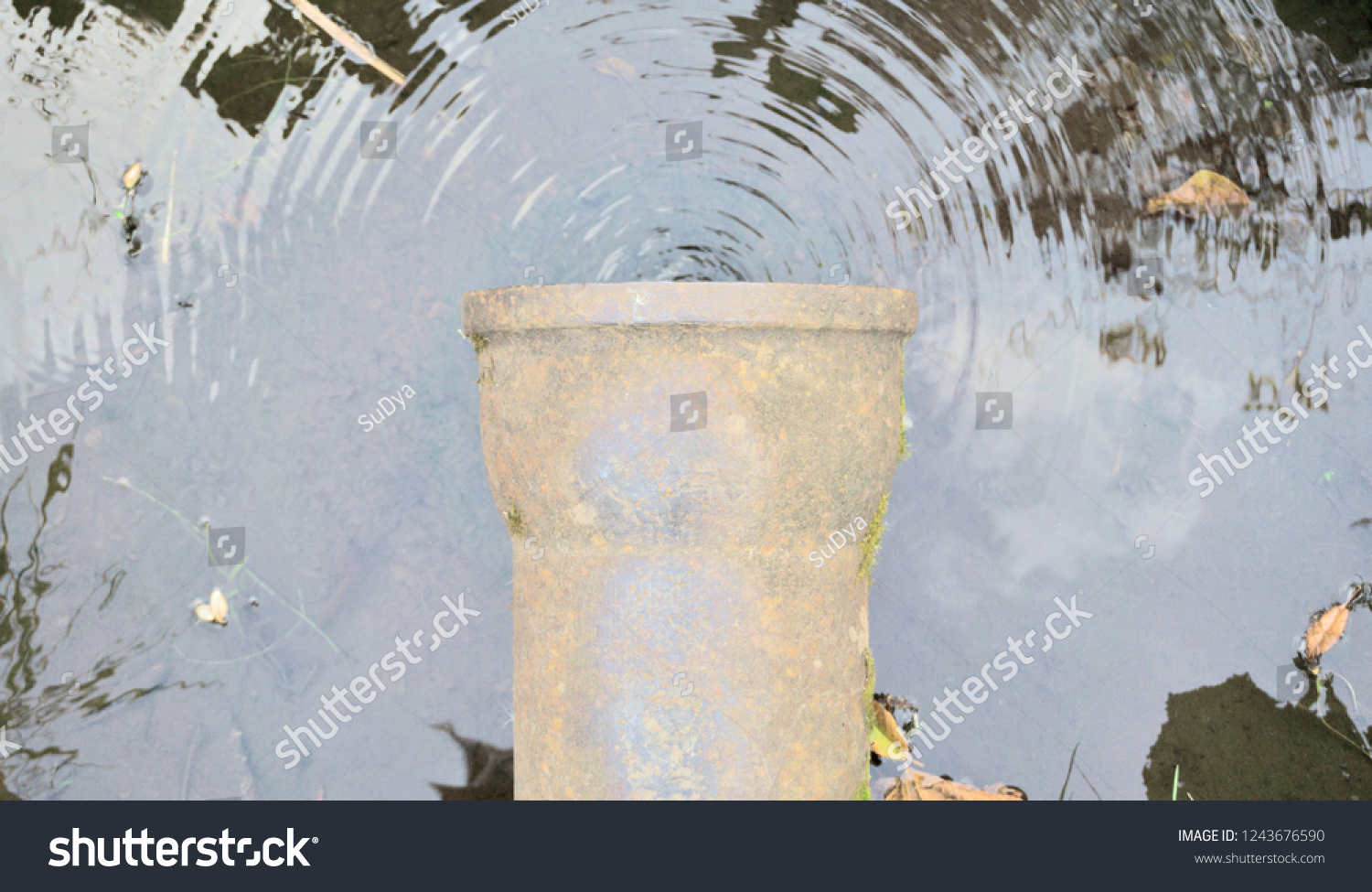 Sacred Spring Water Flow Pipe Against Stock Photo 1243676590 Shutterstock