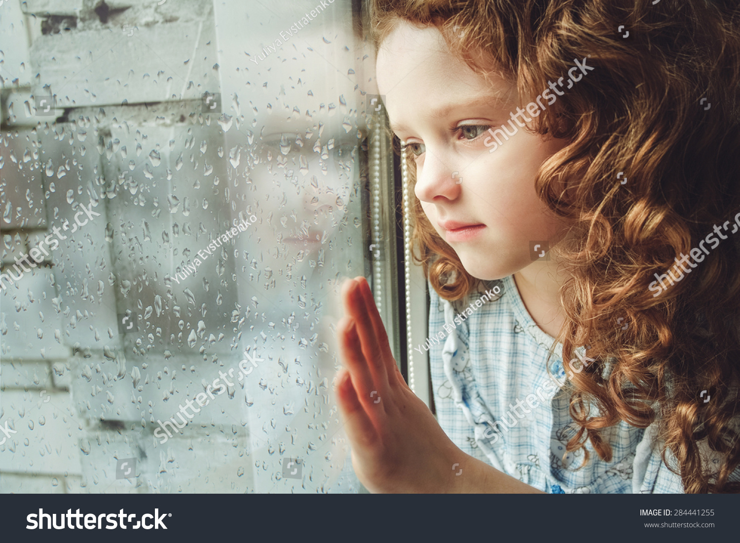 Sad Child Looking Out Window Toning Stock Photo 284441255 | Shutterstock