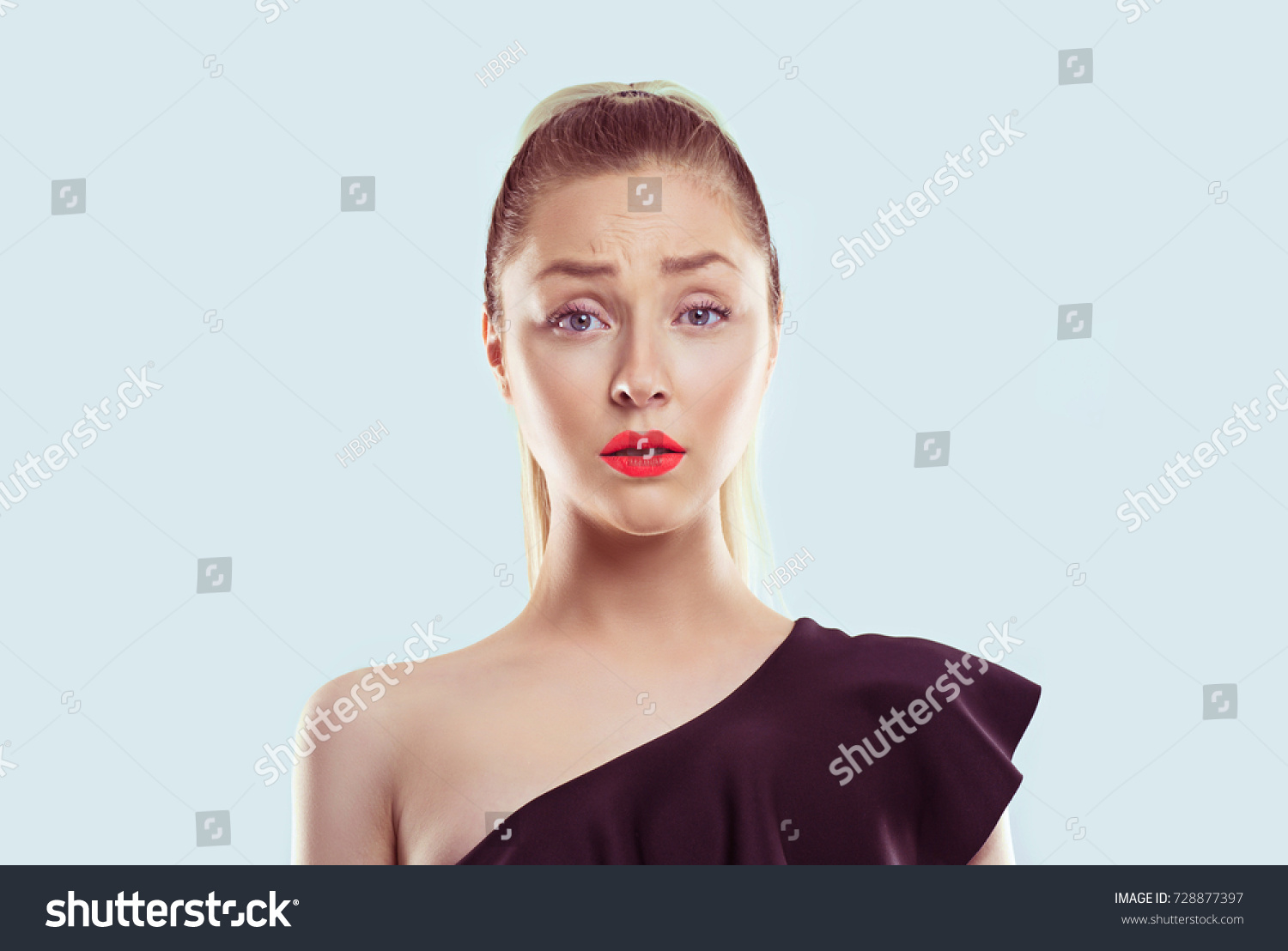 sad closeup portrait frustrated stressed woman stock photo edit now