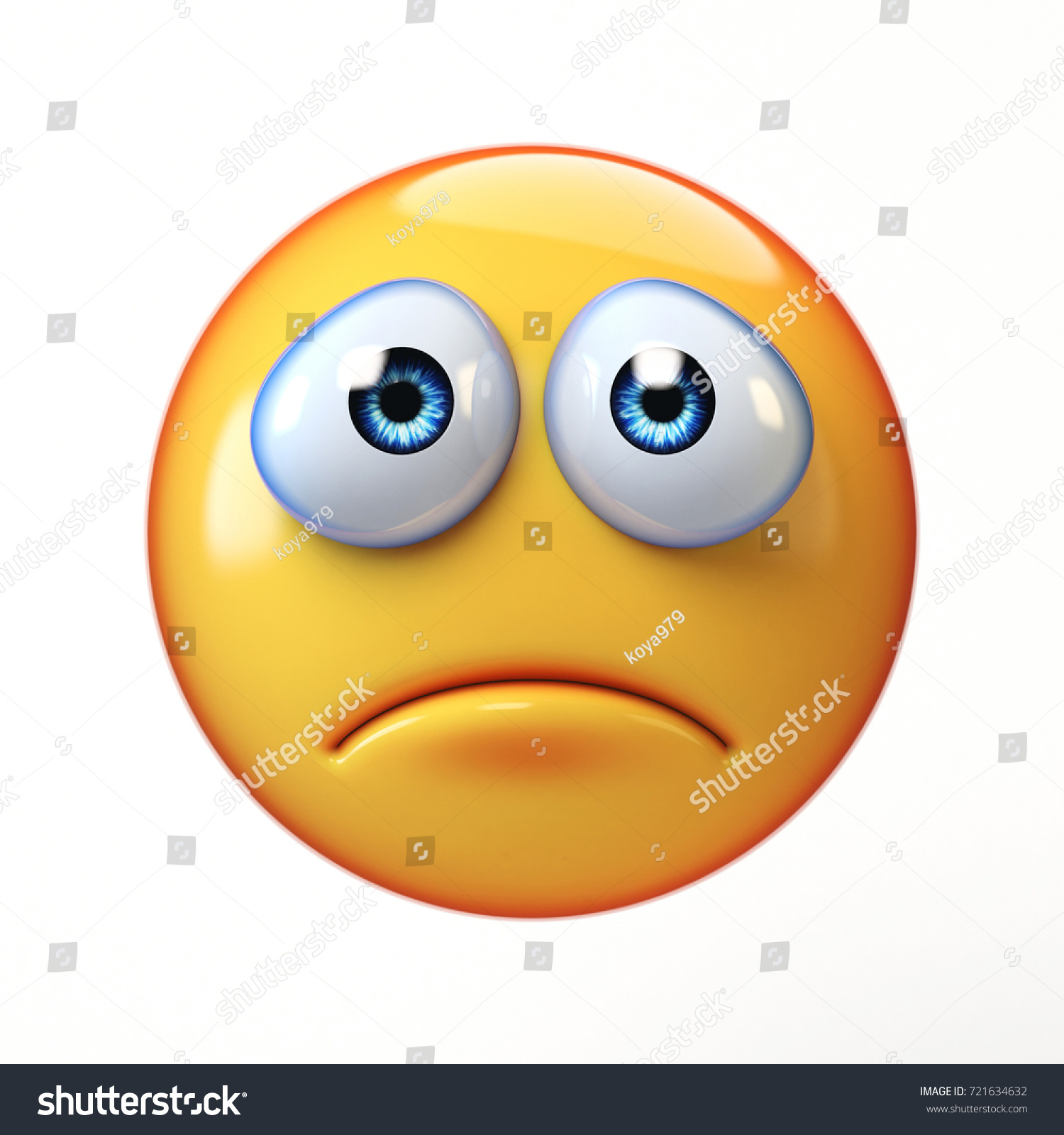 Sad Emoji Isolated On White Background Stock Illustration 721634632