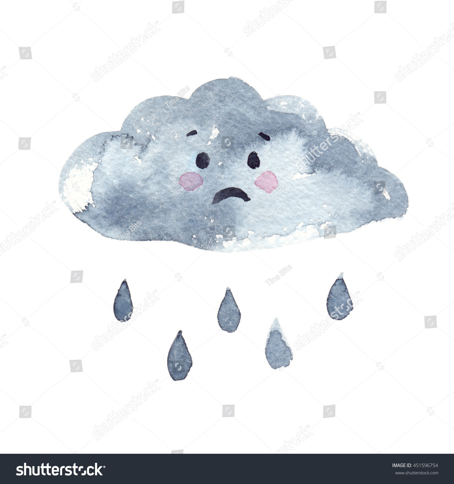 Illustration De Stock De Triste Petit Nuage De Dessins