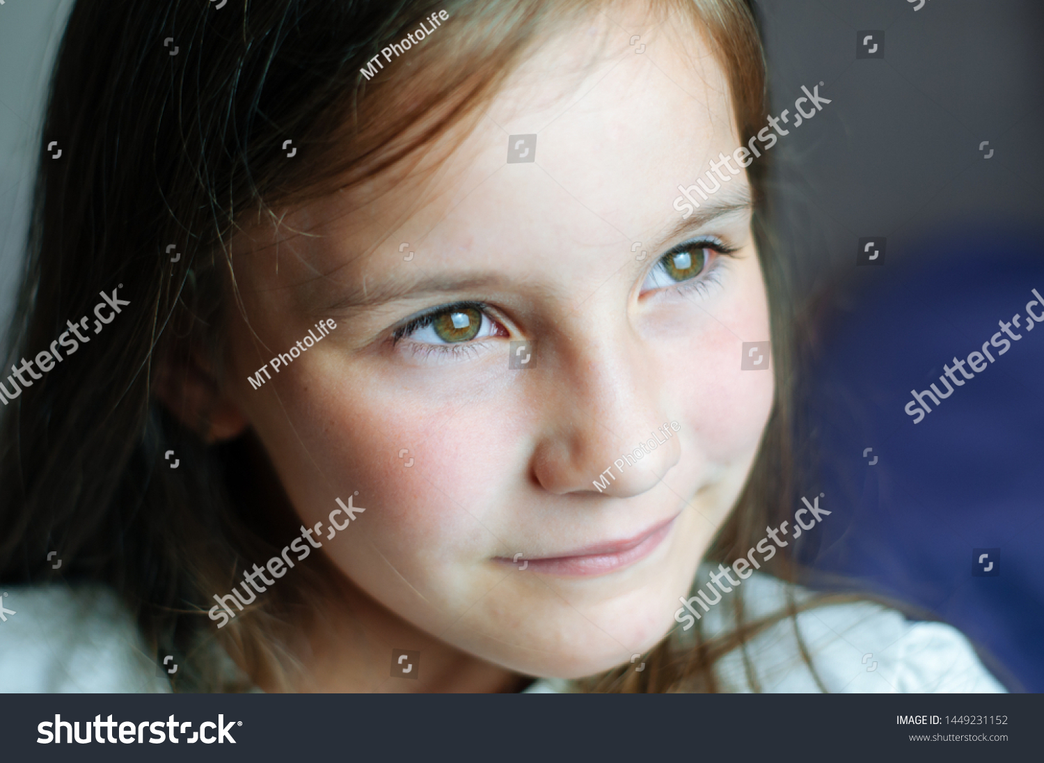 Sad Little Girl Lying Bed Bedclothes Stock Photo (Edit Now) 1449231152 ...