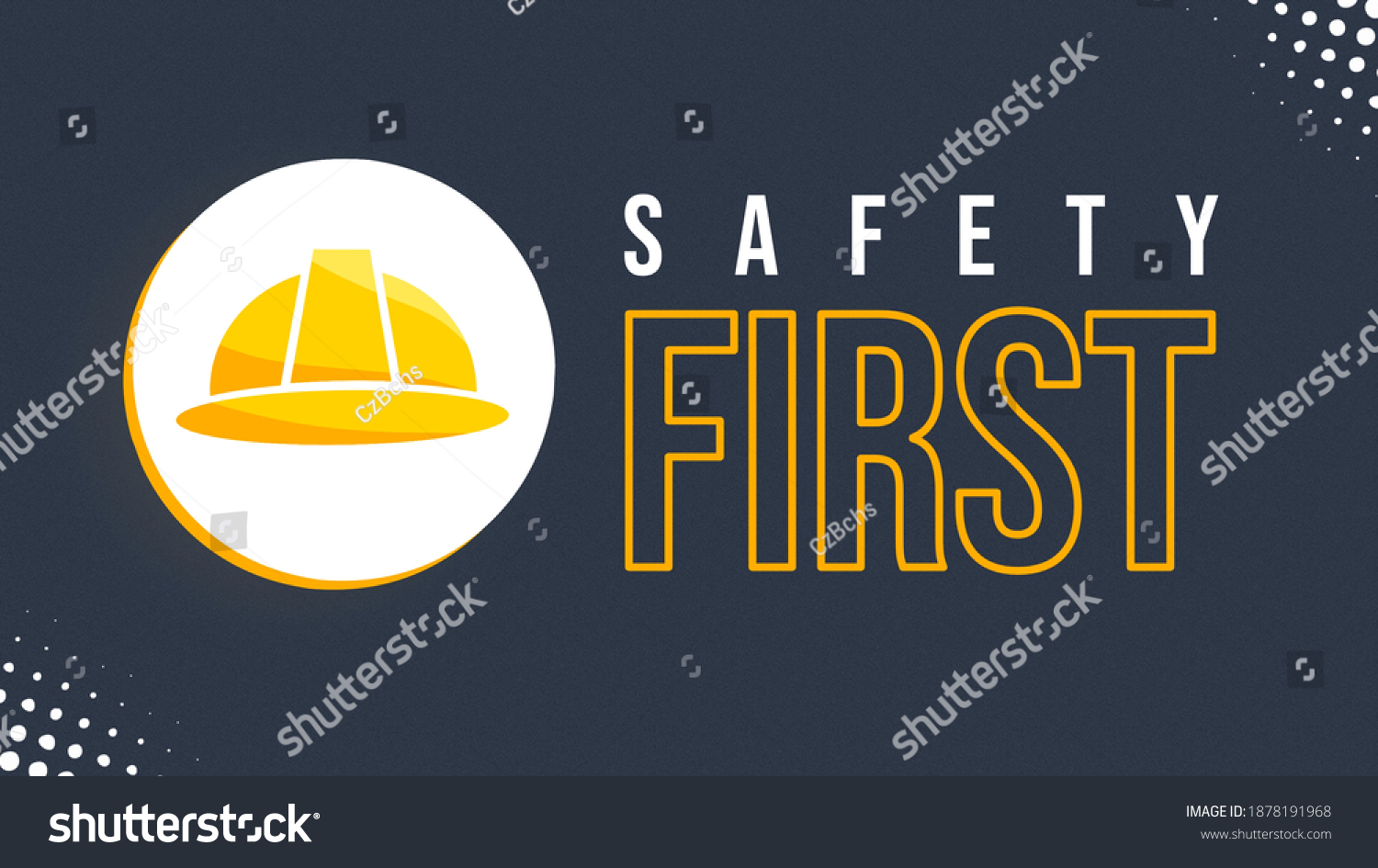 Safety First Writing Illustration Image Yellow Stock Illustration ...