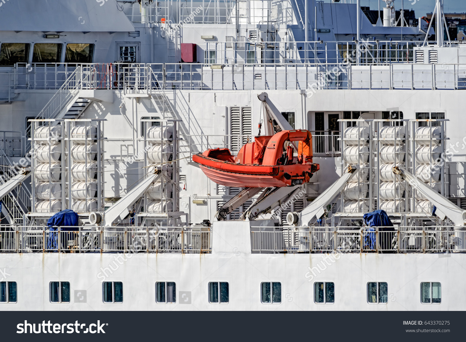 Safety Lifeboat Life Rafts On Deck Stock Photo (Edit Now) 643370275