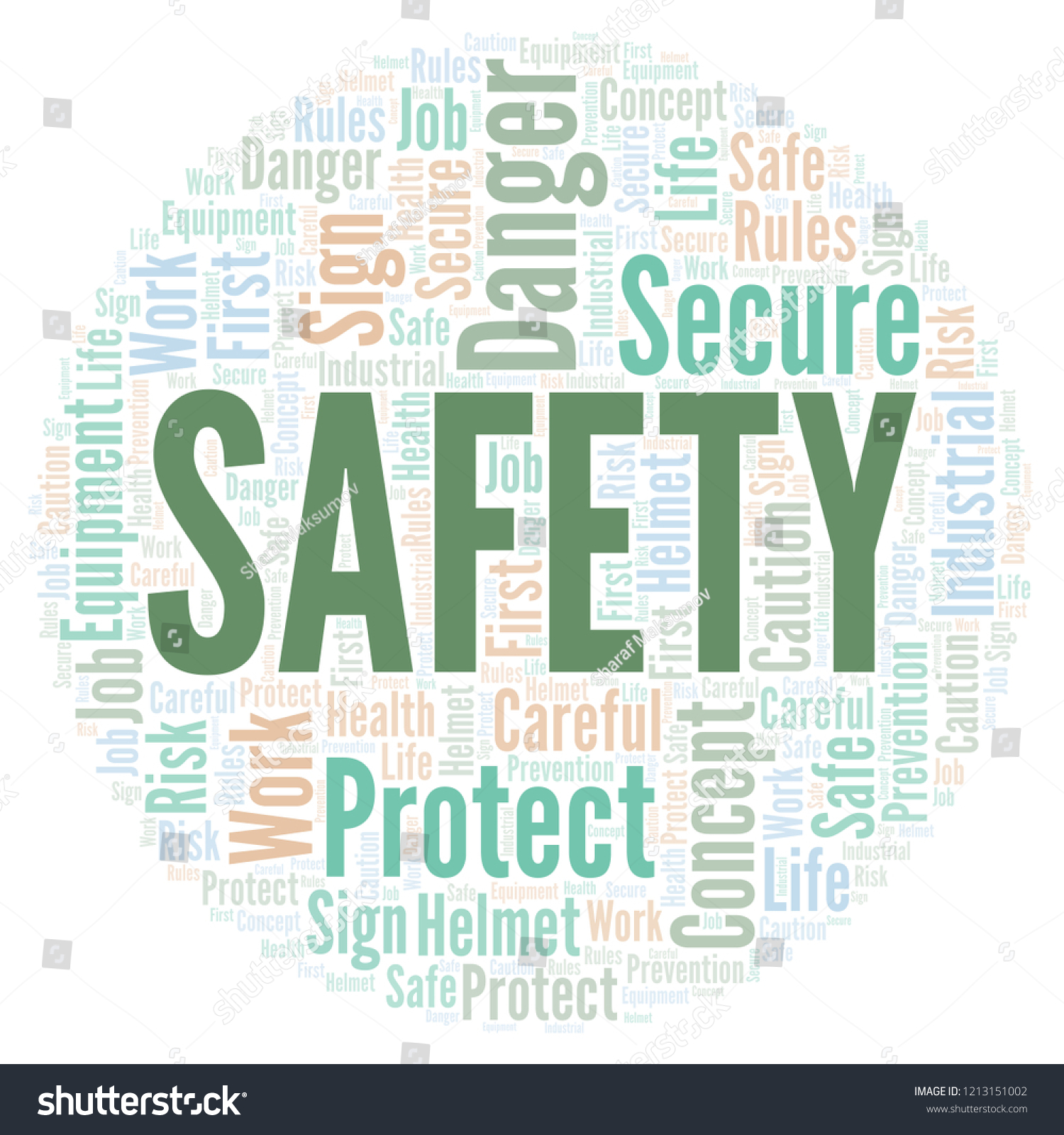 Safety Word Cloud Stock Illustration 1213151002 | Shutterstock