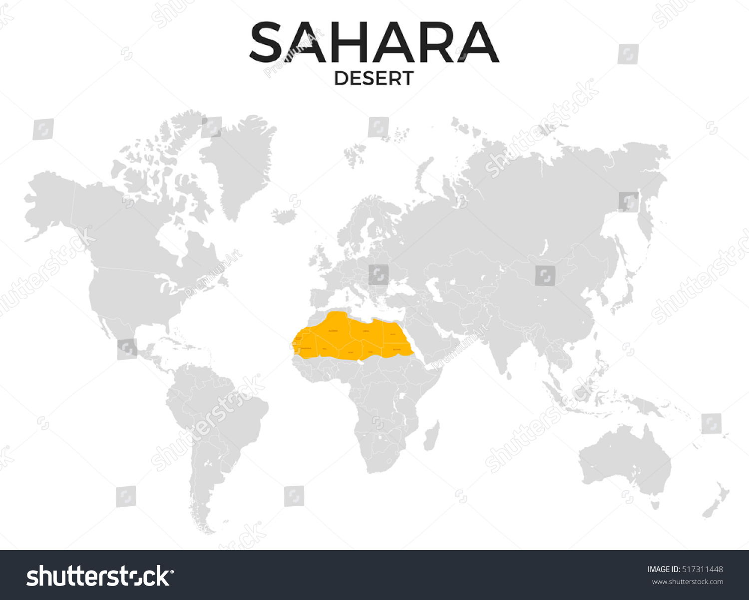 Locate Sahara Desert In World Map Sahara Desert Location Modern Detailed Map Stock Illustration 517311448 |  Shutterstock