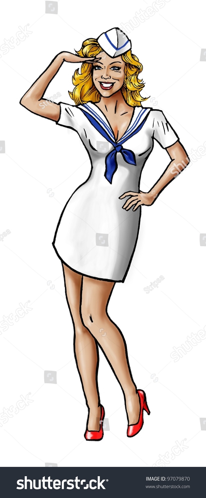 Pin Up Girl Sailor Dress