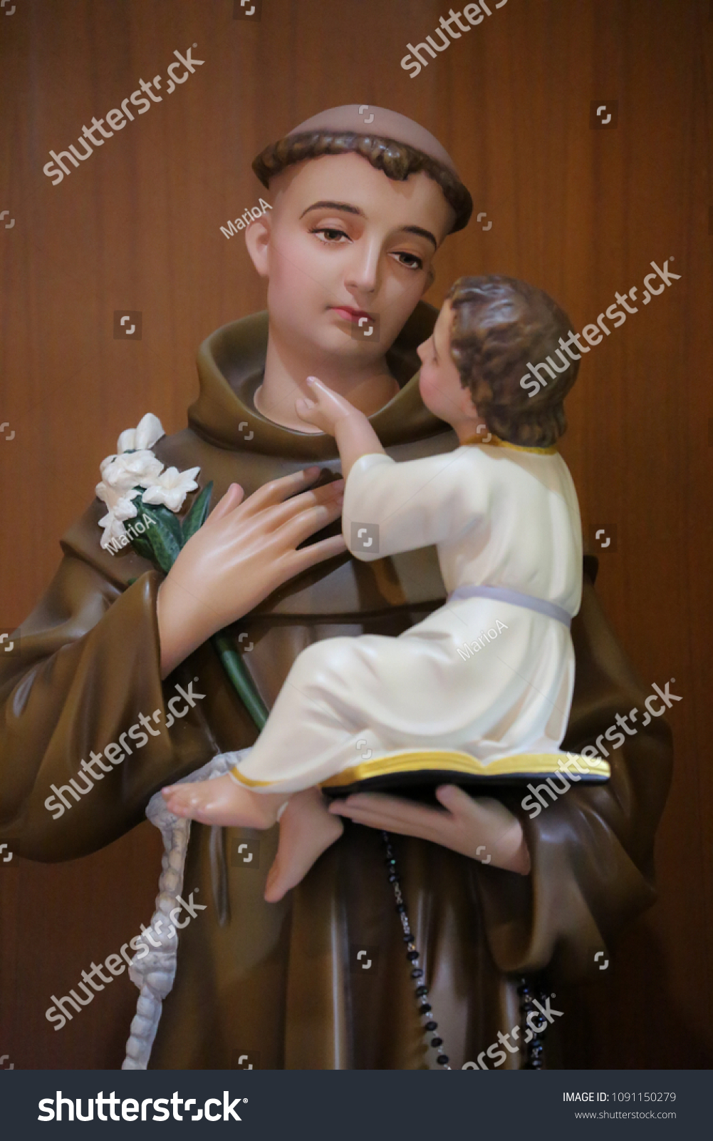 Saint Anthony Padua Child Jesus Catholic Stock Photo (Edit Now) 1091150279