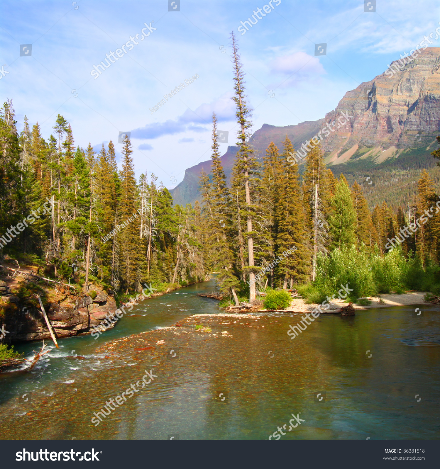 Saint Mary Creek Flows Through Thick Stock fotografie 86381518 ...