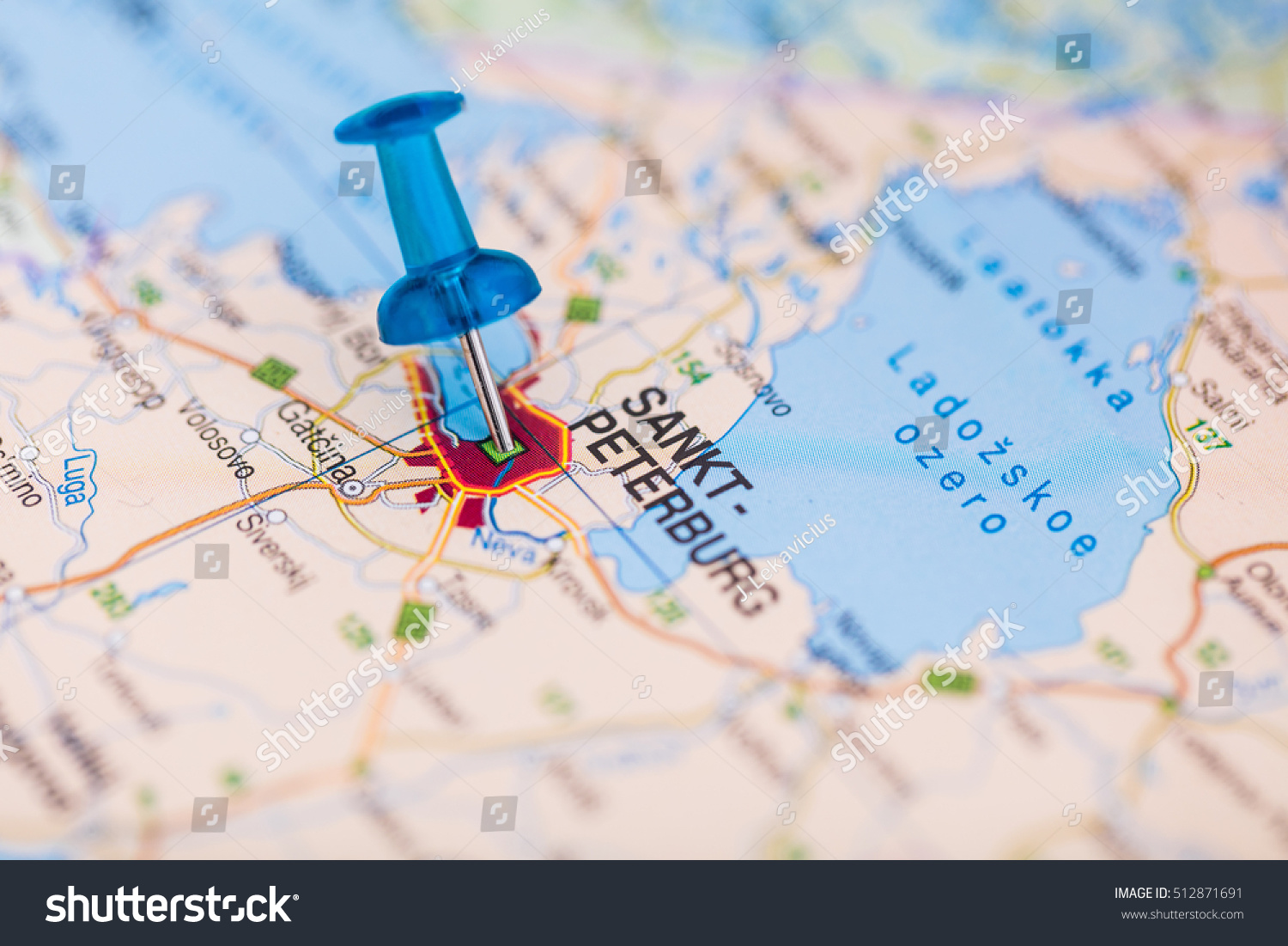 Saint Petersburg Pinned On Map Europe Stock Photo Edit Now 512871691