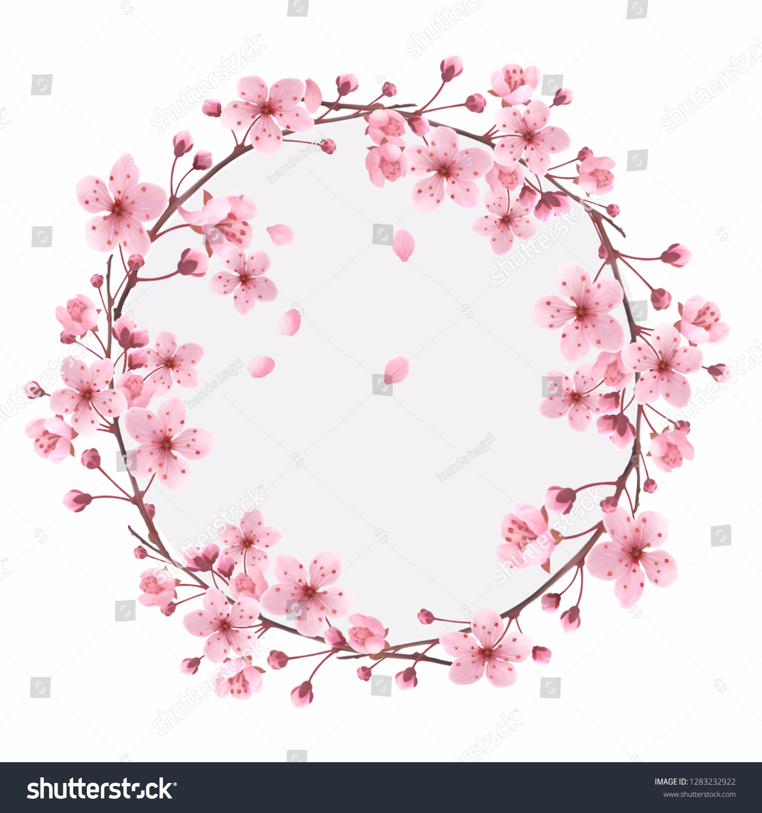 Sakura Wreath Illustration Stock Illustration 1283232922 | Shutterstock