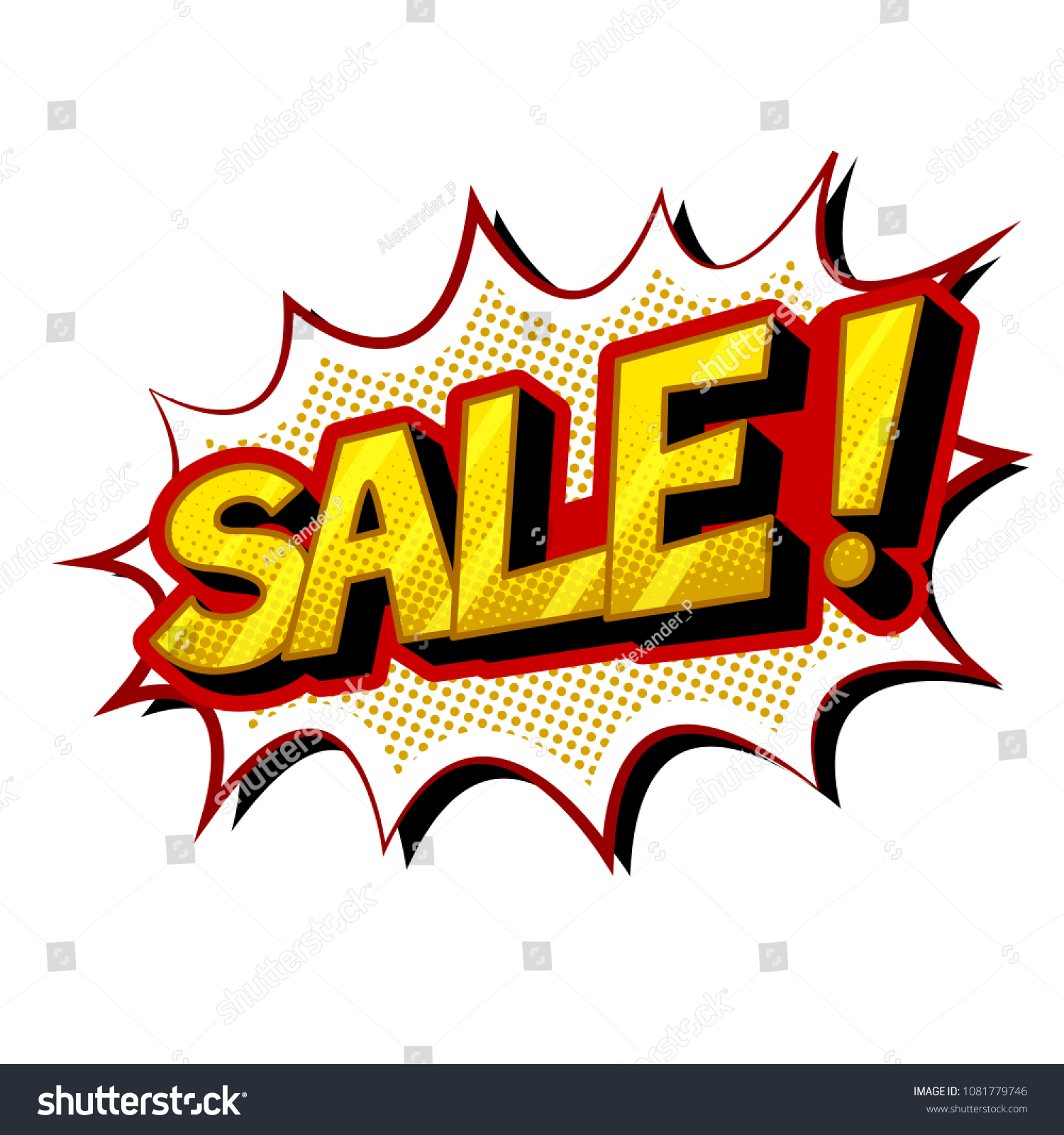Sale Word Pop Art Retro Raster Stock Illustration 1081779746 Shutterstock