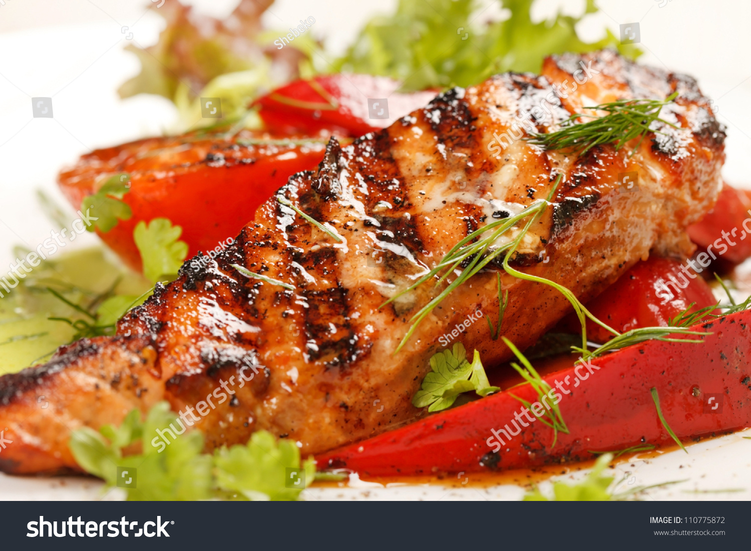 Salmon Steak Vegetables Stock Photo 110775872 - Shutterstock