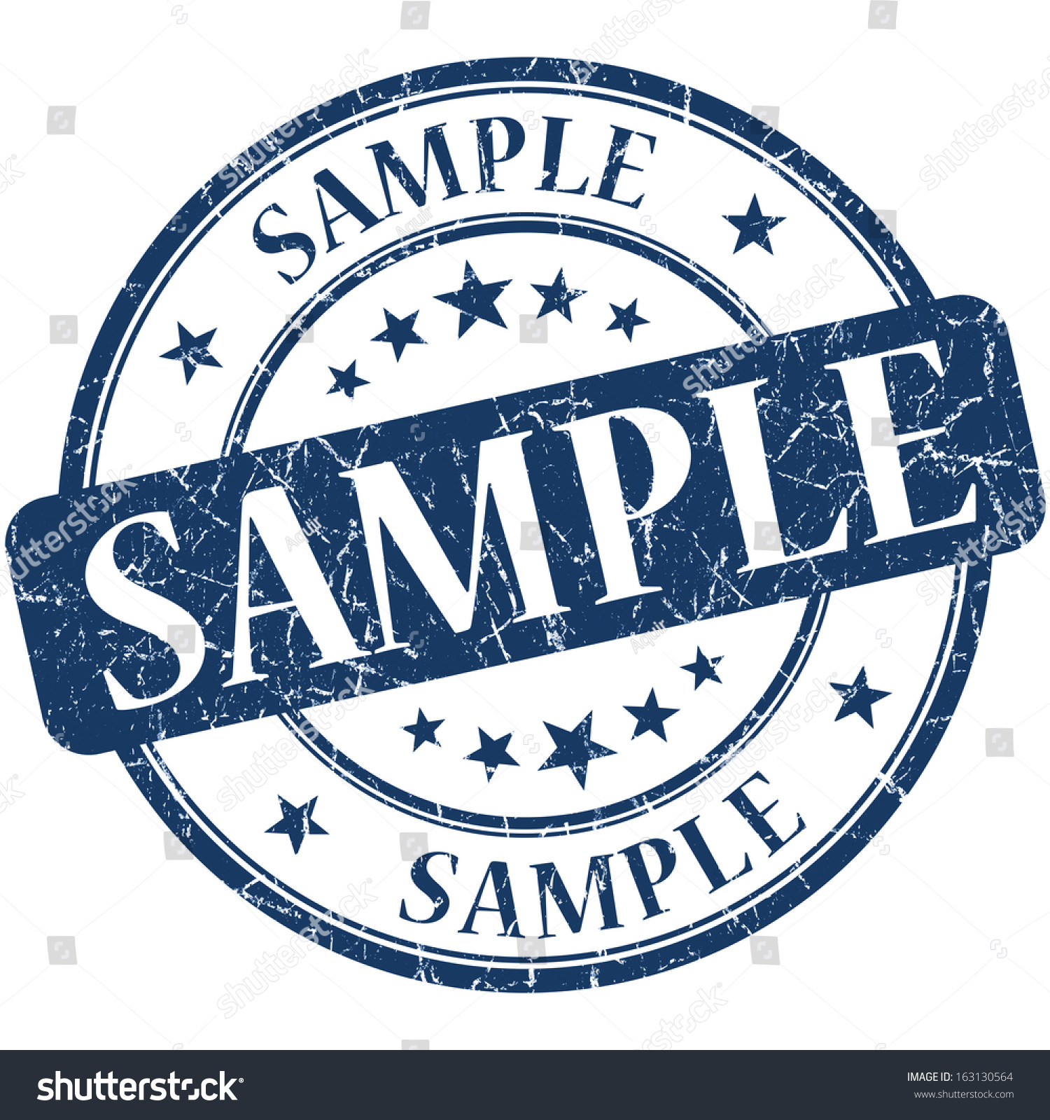 Sample Grunge Blue Round Stamp Stock Photo 163130564 : Shutterstock