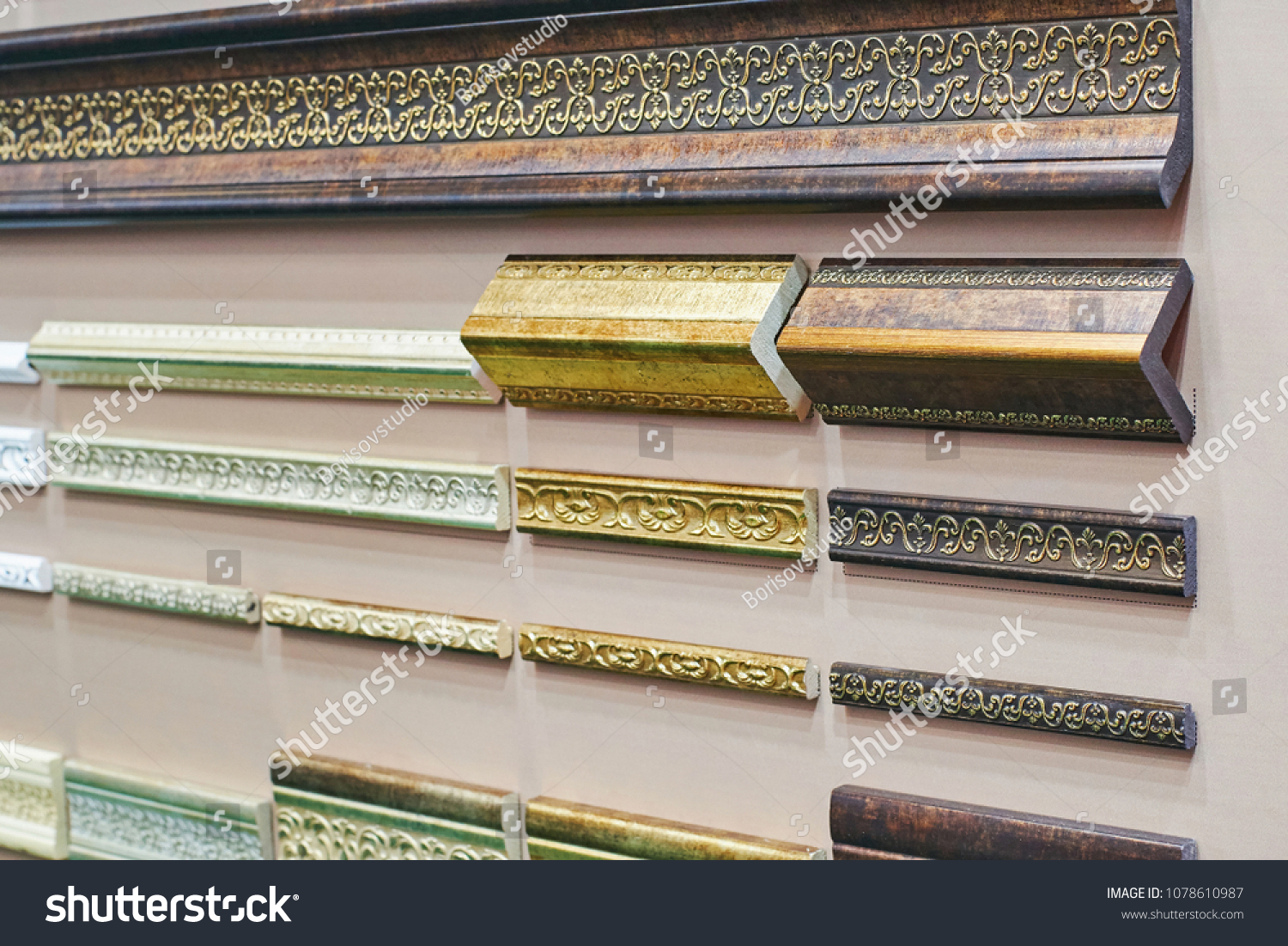 Samples Decorative Ceiling Skirting Boards Stock Photo Edit Now