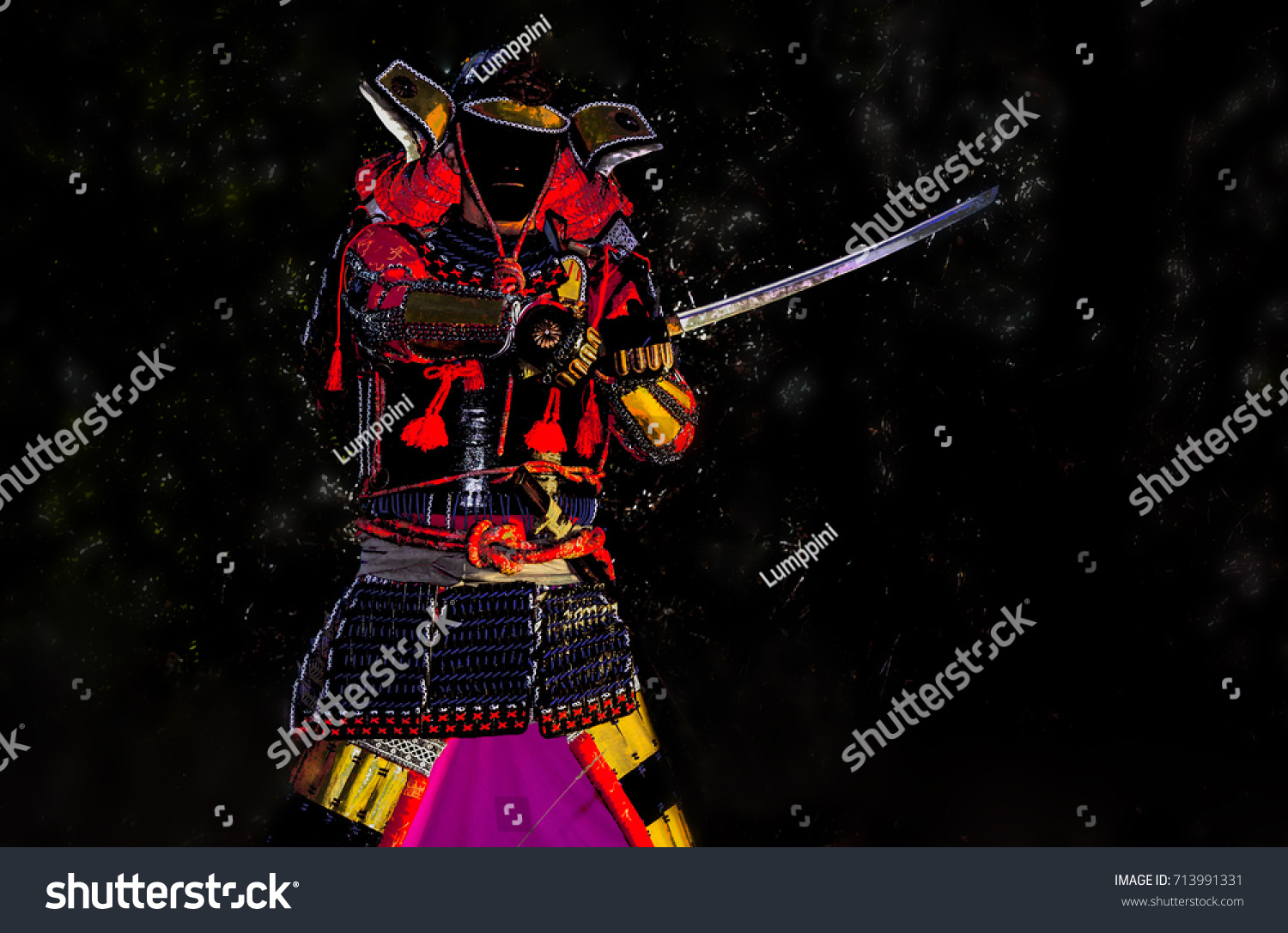 Samurai Ancient Armor Sword Ready Attack Stock Photo 713991331 Samurai Ancient Armor Sword Ready Attack Stock Photo 713991331