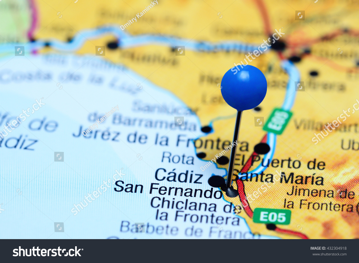 San Fernando Spain Map San Fernando Pinned On Map Spain Stock Photo 432304918 | Shutterstock