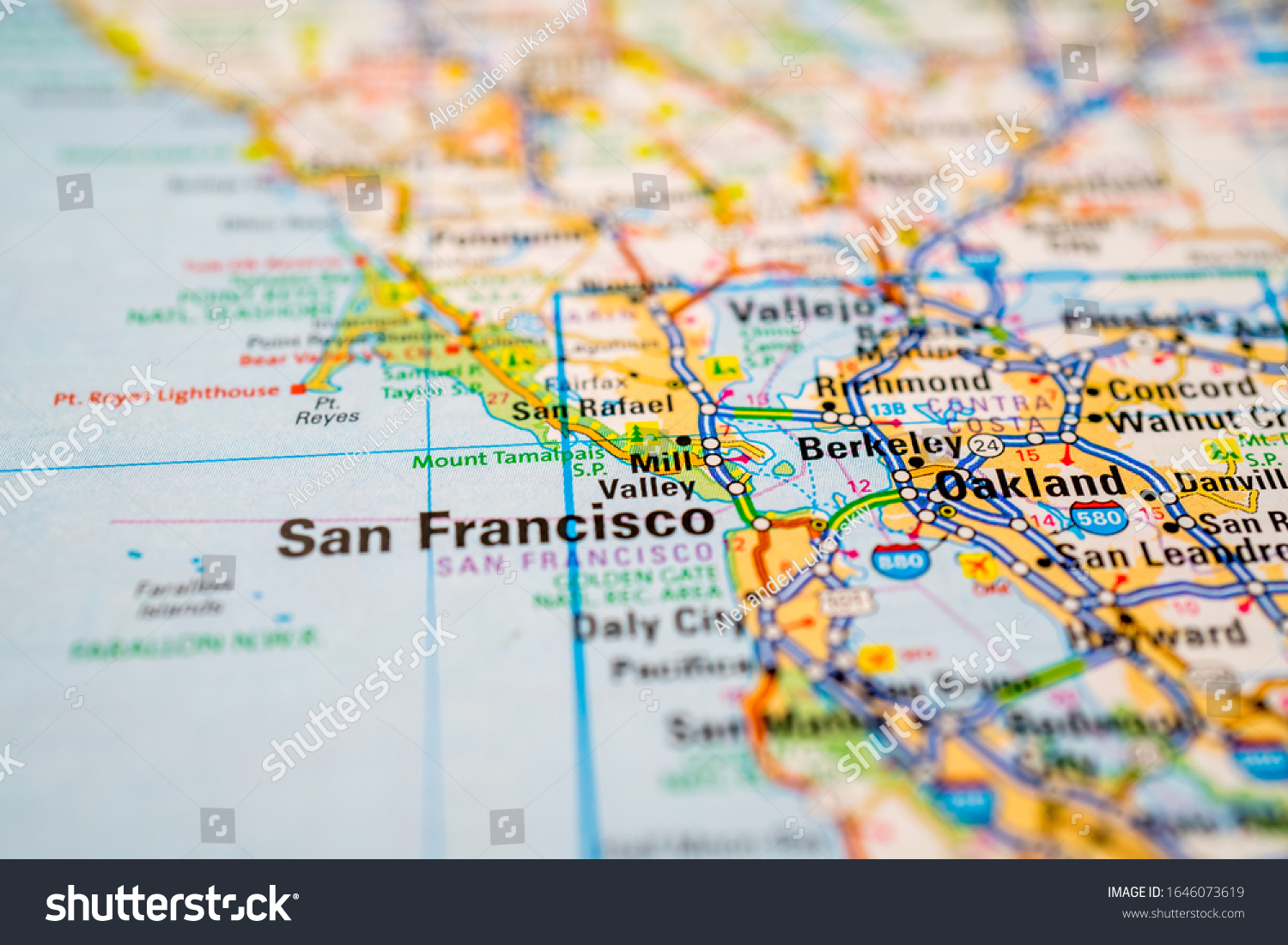 San Francisco Usa Map Atlas Travel Stock Photo 1646073619 | Shutterstock