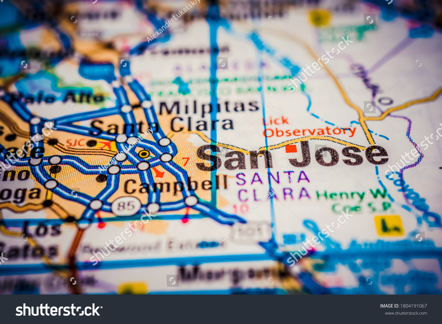 San Jose Usa Map Atlas Travel Stock Photo 1804191067 | Shutterstock