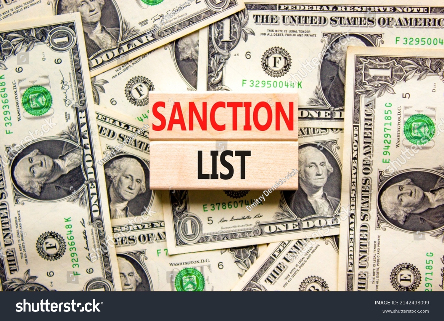 Sanction List Symbol Wooden Blocks Concept Stock Photo 2142498099 ...