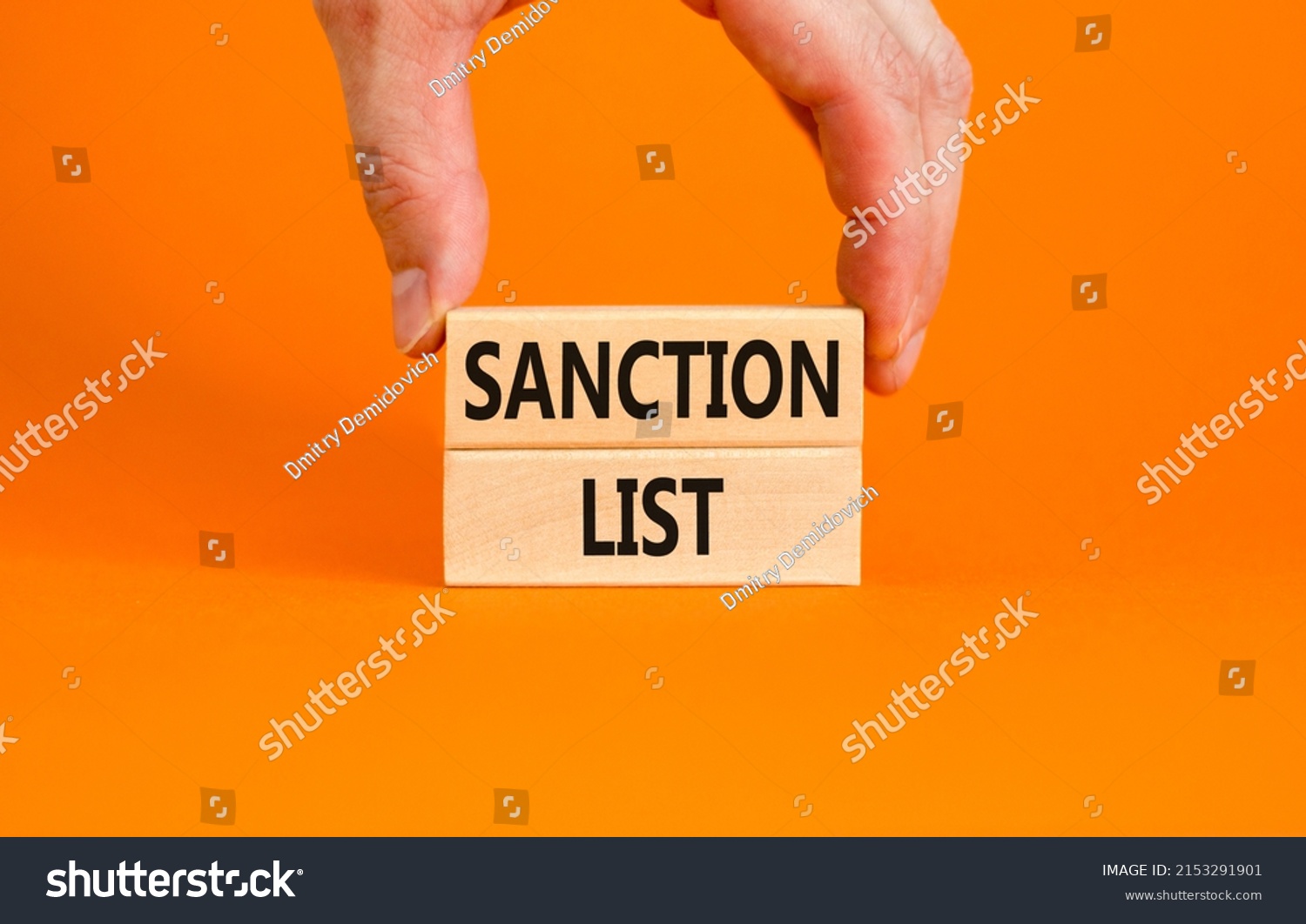 Sanction List Symbol Wooden Blocks Concept Stock Photo 2153291901 ...