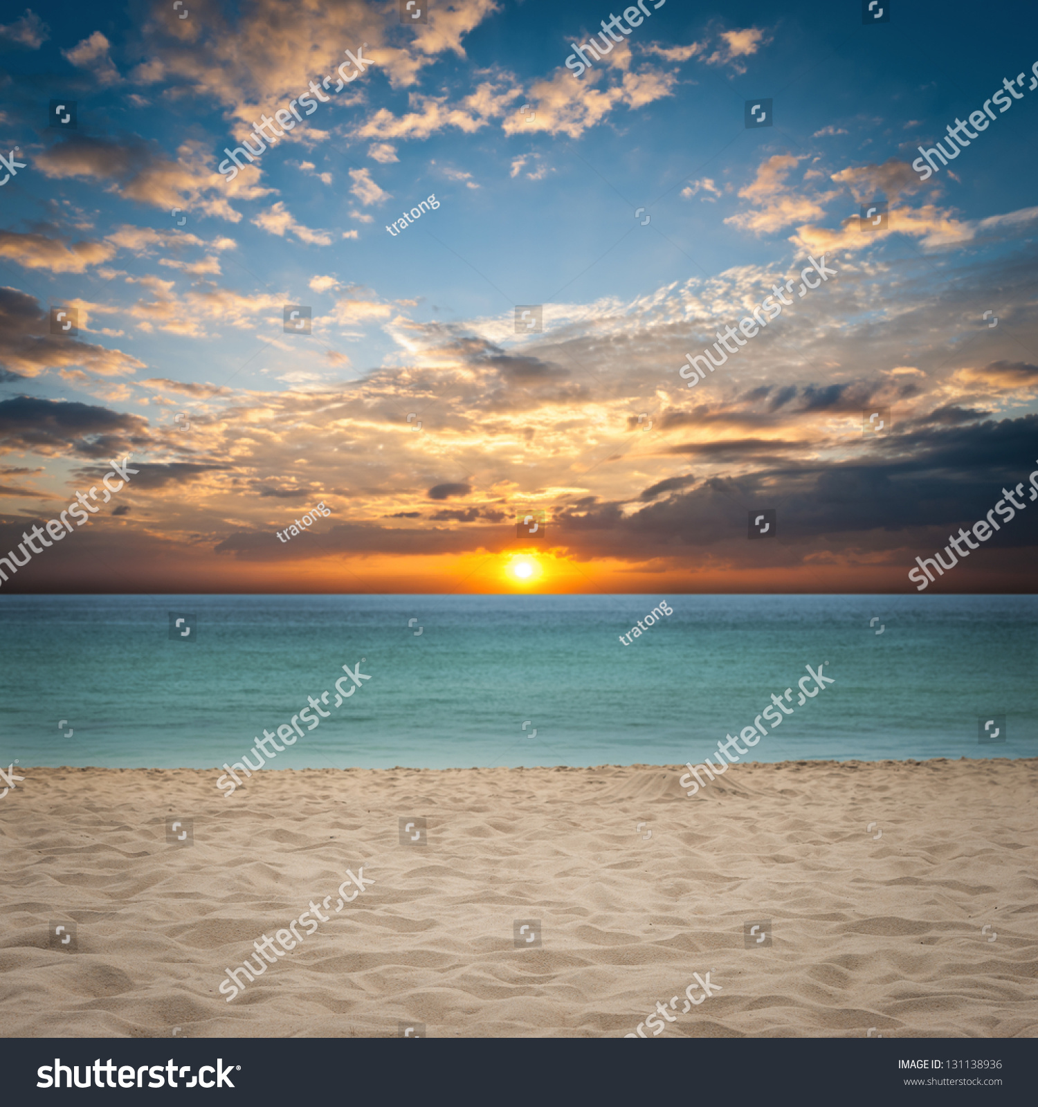 Sand Beach Sunset Stock Photo 131138936 - Shutterstock