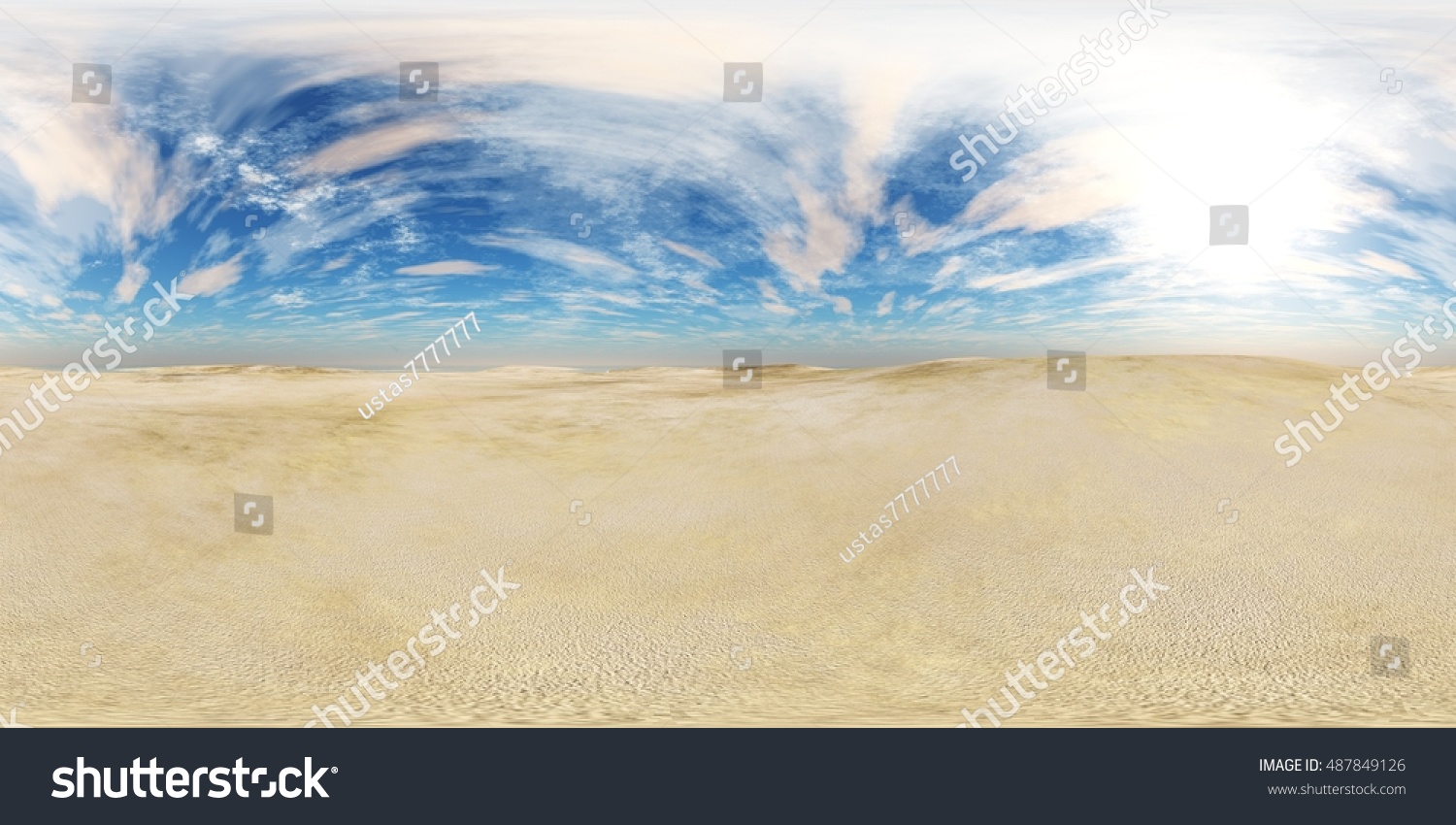 Sandy Desert Environment Map Hdri Map Stock Illustration 487849126 ...