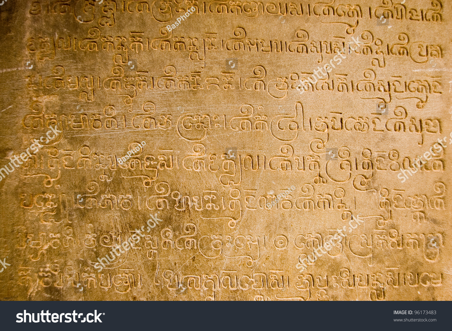 Sanskrit Religious Inscriptions On The Entrance To A Prasat Of Lolei ...