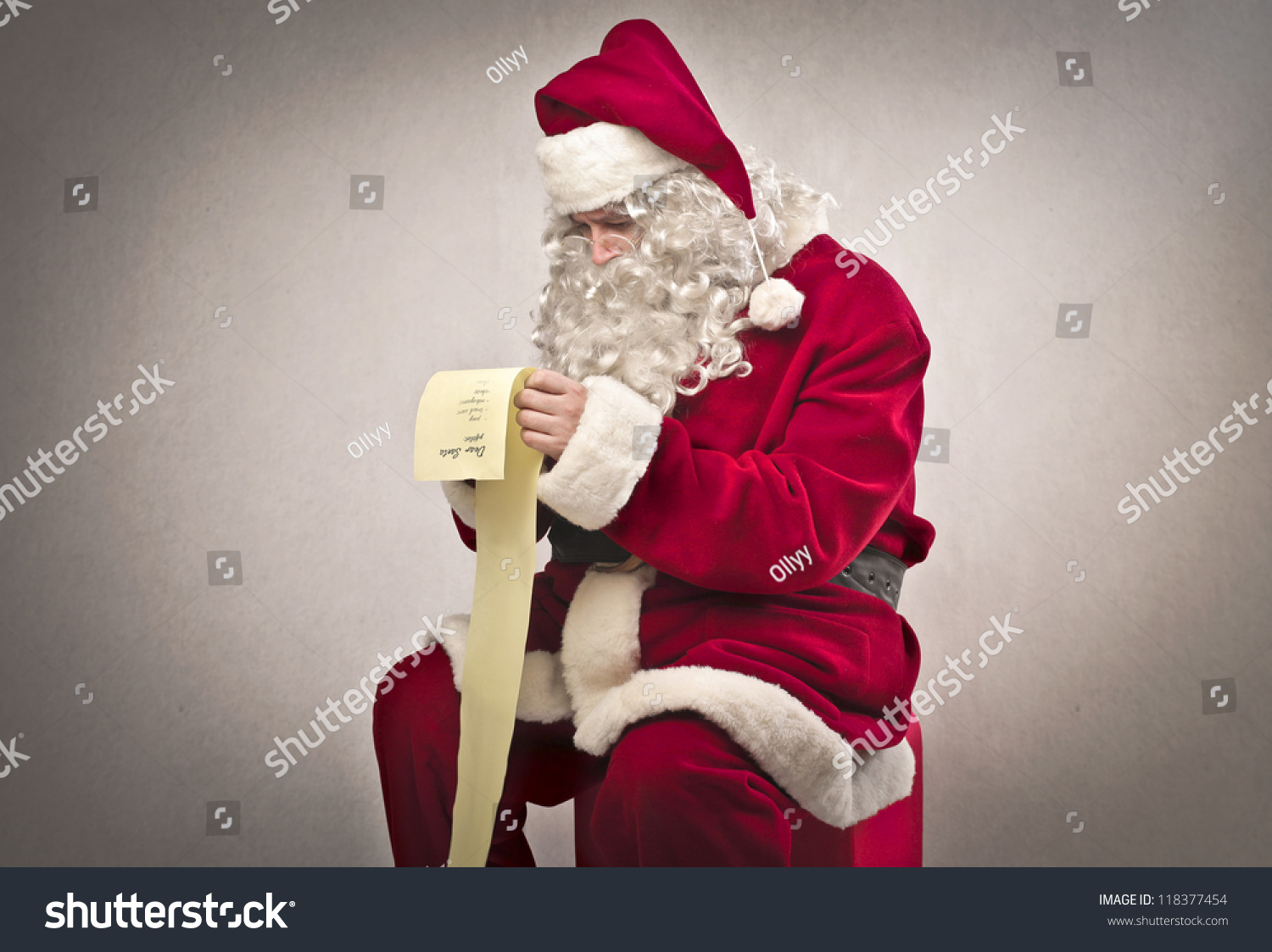 santa claus checking out gift list stock photo edit now 118377454 the giftlist