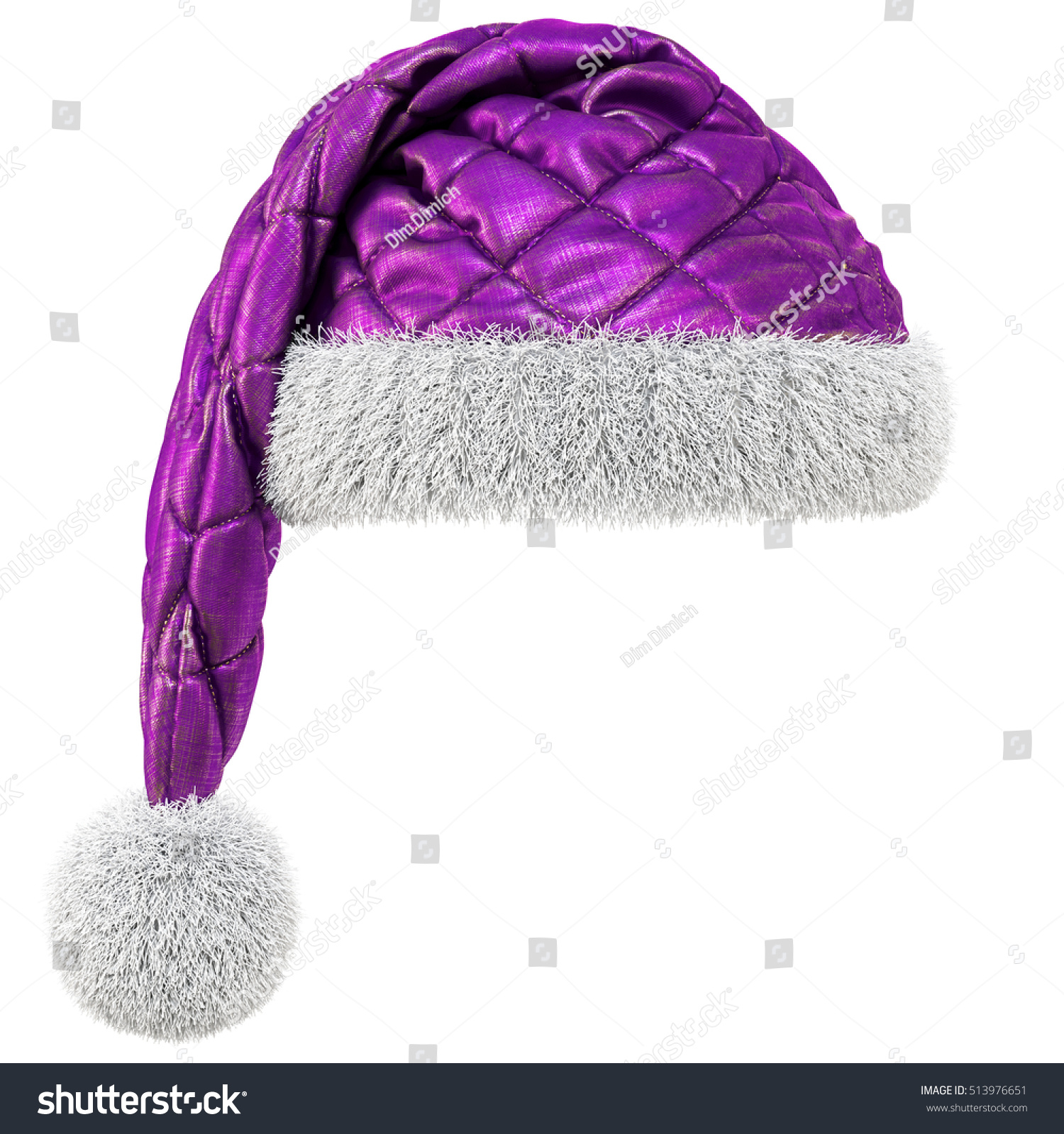 Santa Claus Purple Hat Isolated On Stock Illustration 513976651 