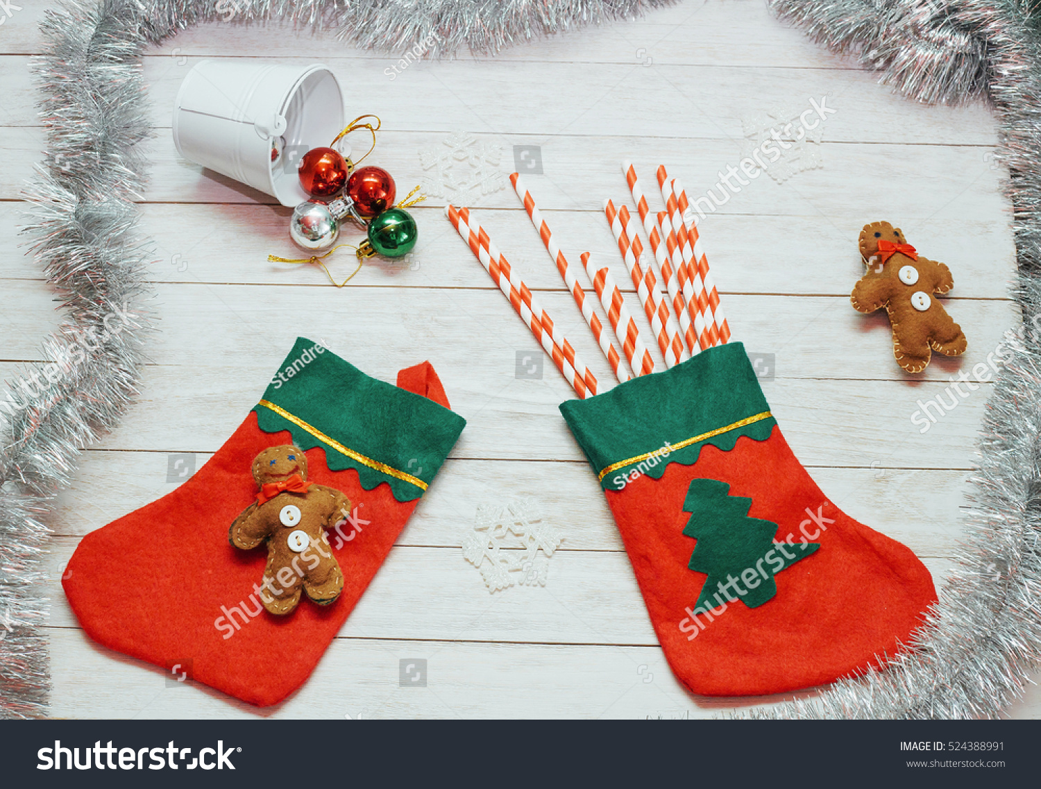 Santa Claus Red Boots Shoes Colored Stock Photo (Edit Now) 524388991