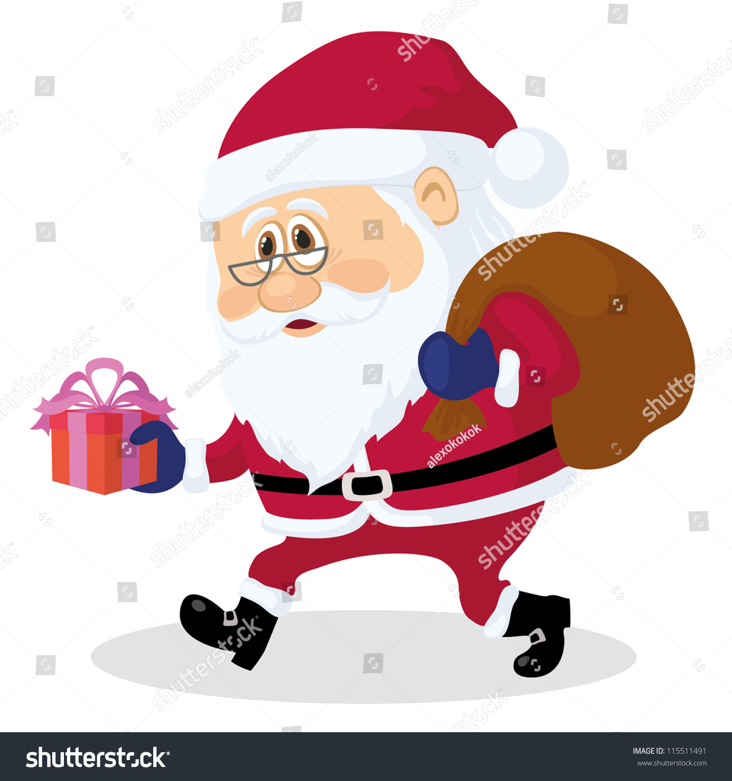 Santa Claus Bag Gifts Christmas Illustration Stock Illustration 