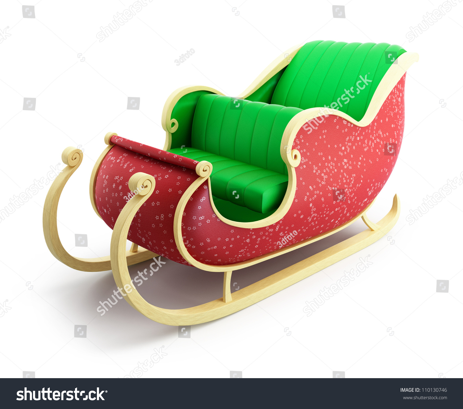 Santa Sleigh On White Background Stock Photo 110130746 : Shutterstock