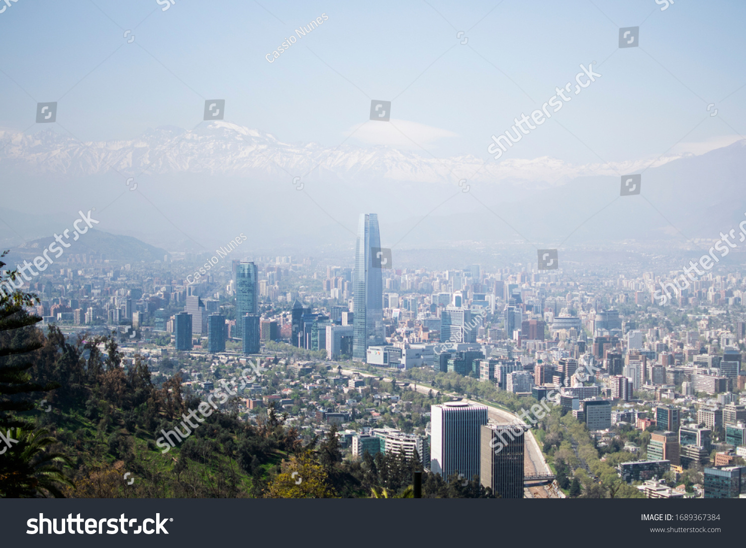 Santiago City Costanera Tower Viewpoint Cerro Stock Photo 1689367384 ...