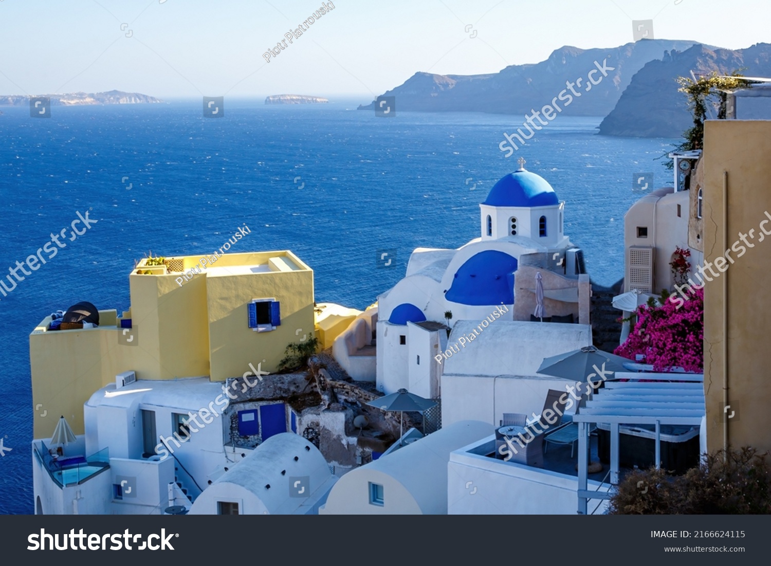 Santorini Architecture Traditional Greek White Buildings Stock Photo ...