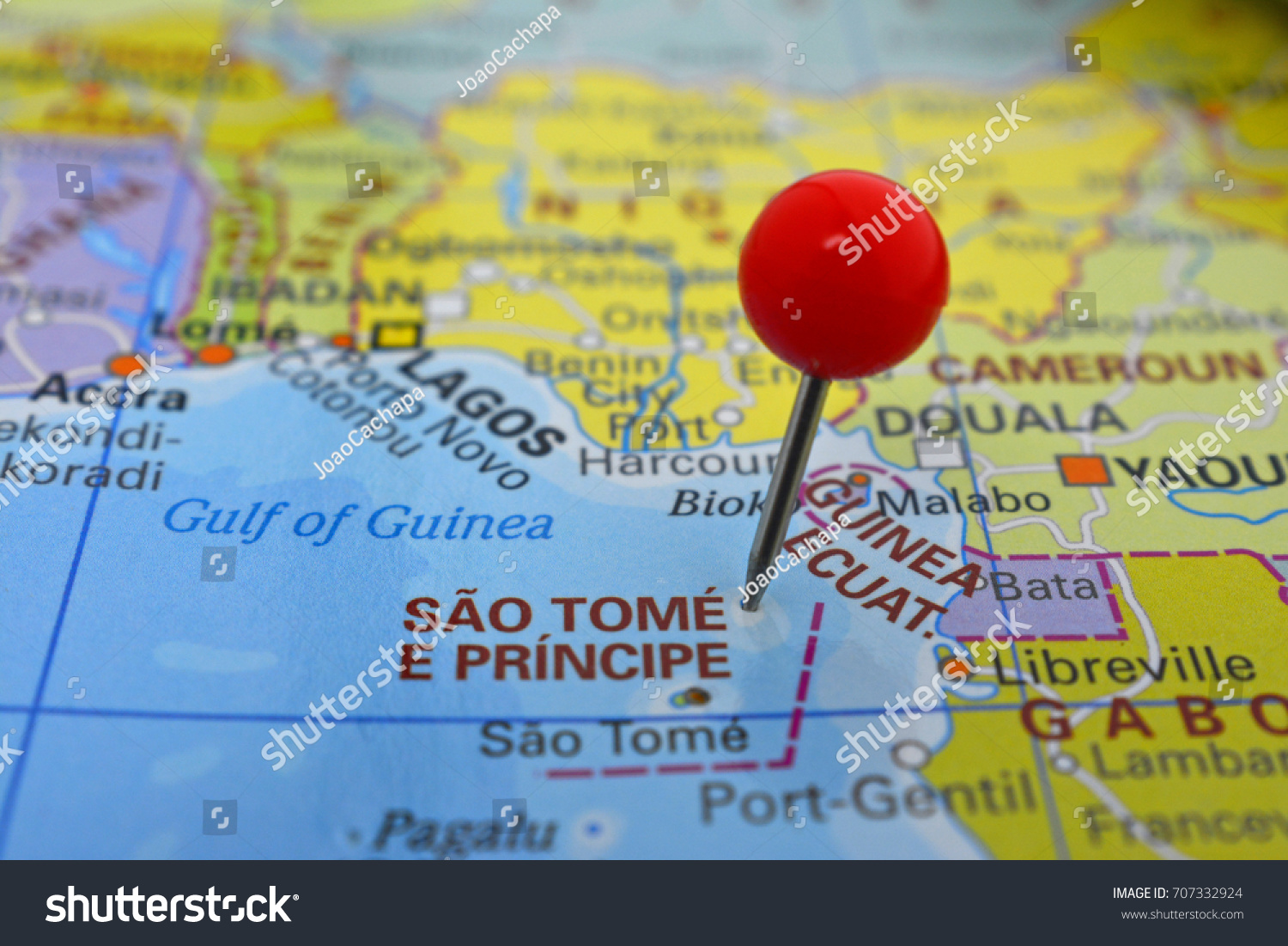 Sao Tome Principe Pinned On Map Stock Photo Edit Now 707332924